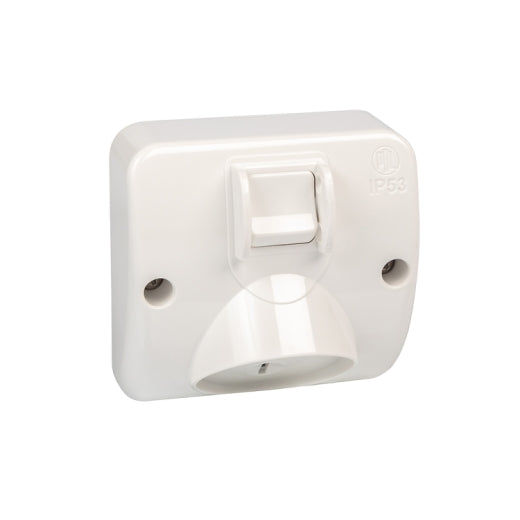 PDL Weatherproof Switched Socket 1G IP55 15Amp - Grey