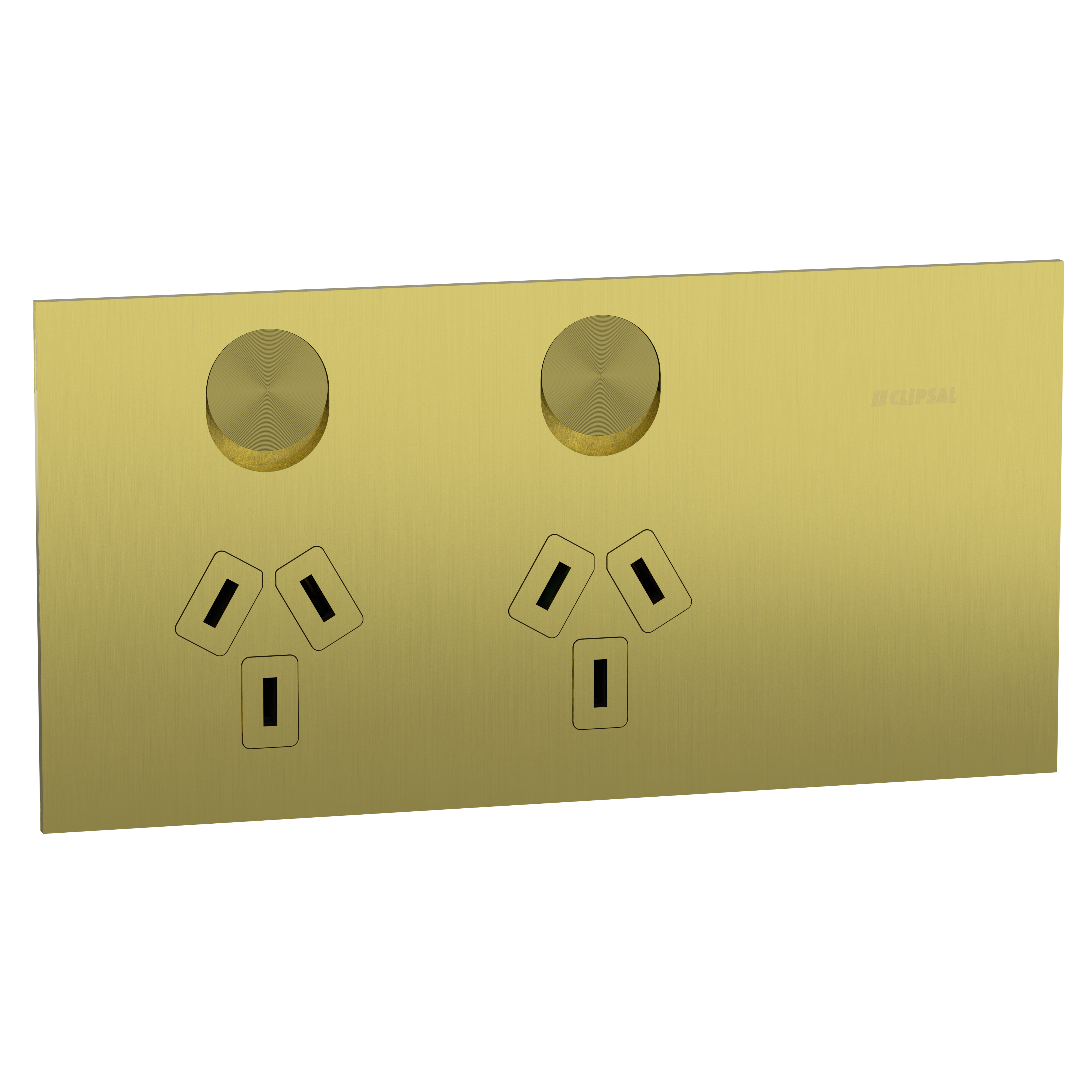Clipsal Double switched socket outlet, Solis T Series, horizontal, 10A