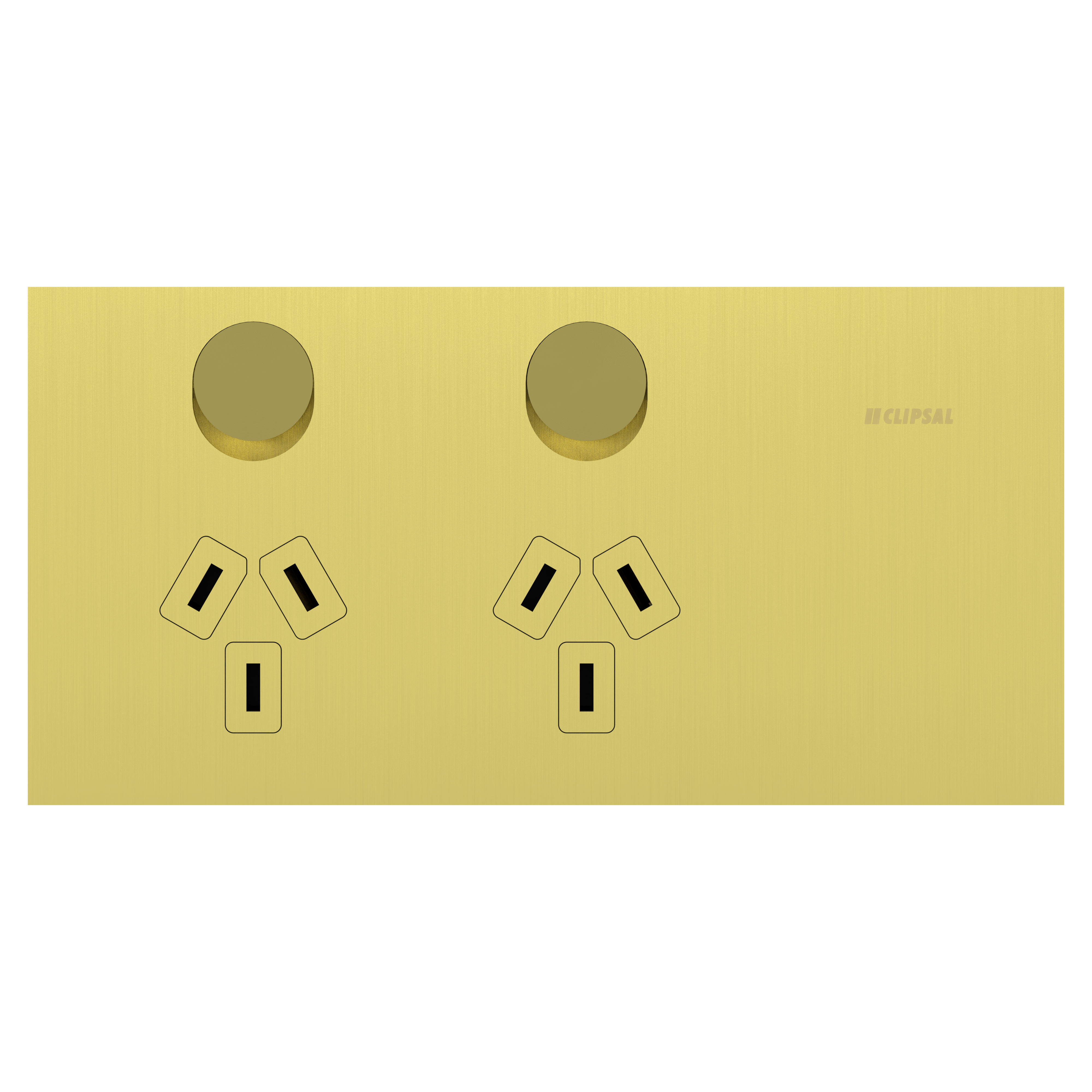 Clipsal Double switched socket outlet, Solis T Series, horizontal, 10A