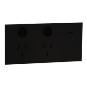Clipsal Double switched socket outlet, Solis T Series, horizontal, 10A