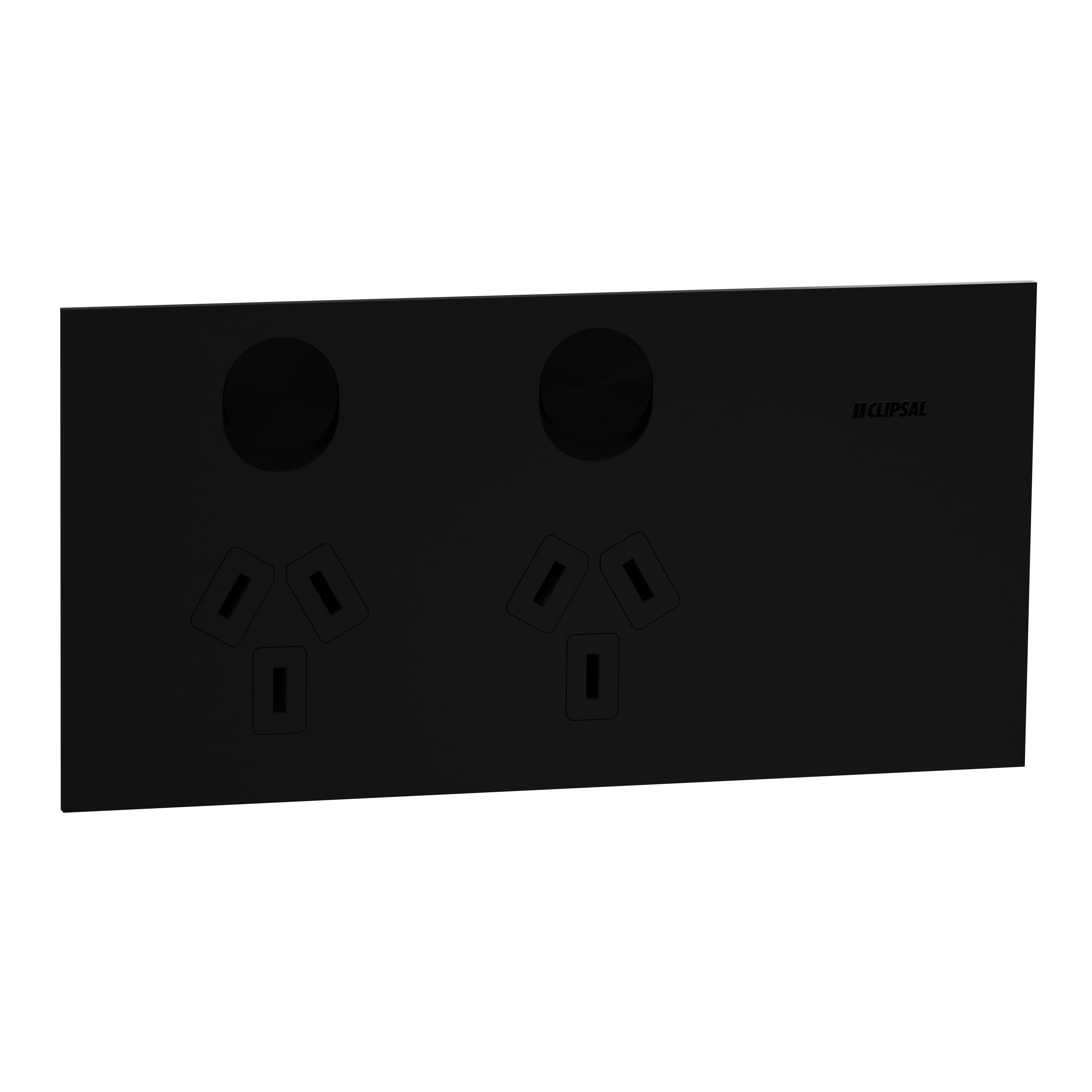 Clipsal Double switched socket outlet, Solis T Series, horizontal, 10A