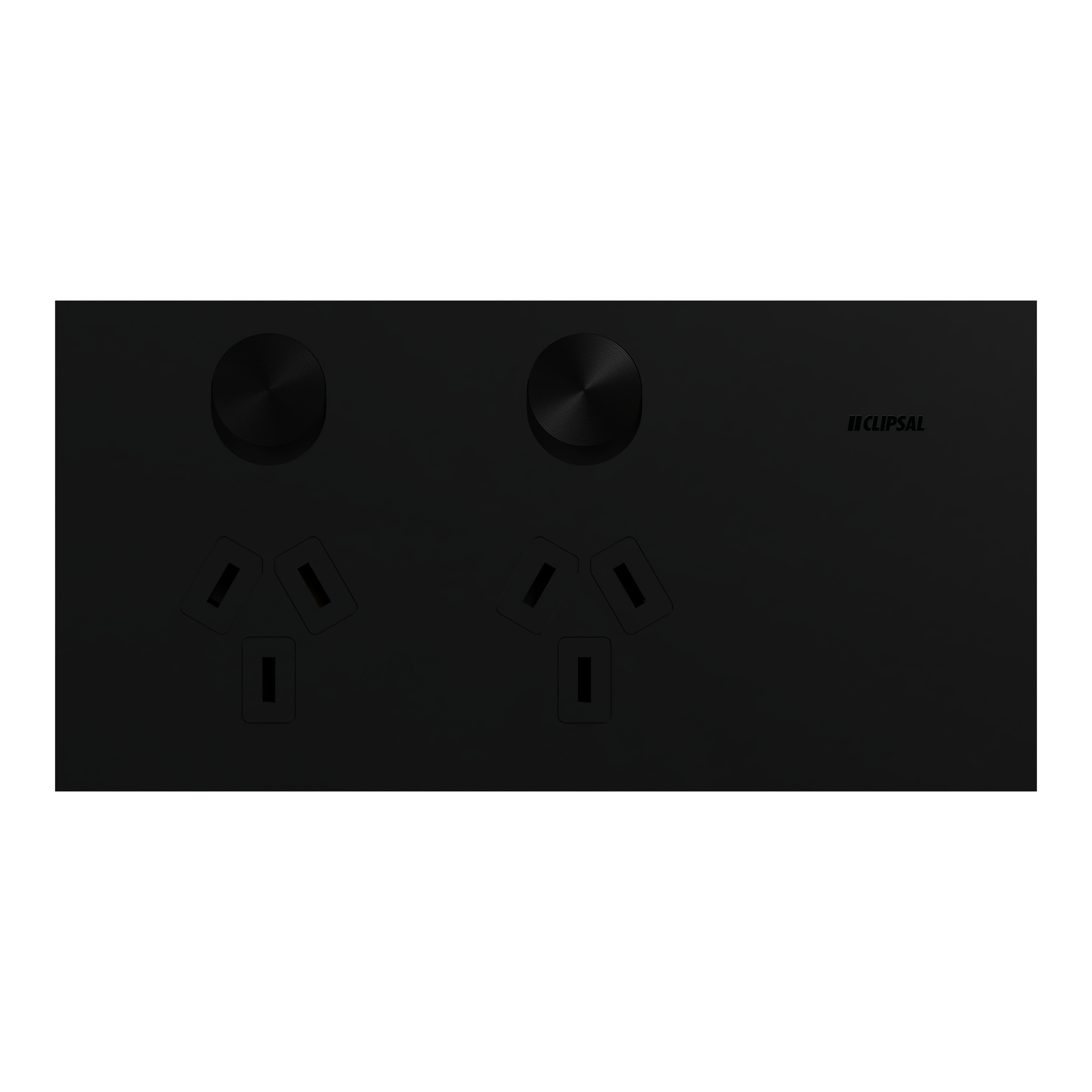 Clipsal Double switched socket outlet, Solis T Series, horizontal, 10A