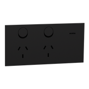 Clipsal Double switched socket outlet, Solis, horizontal, 10A