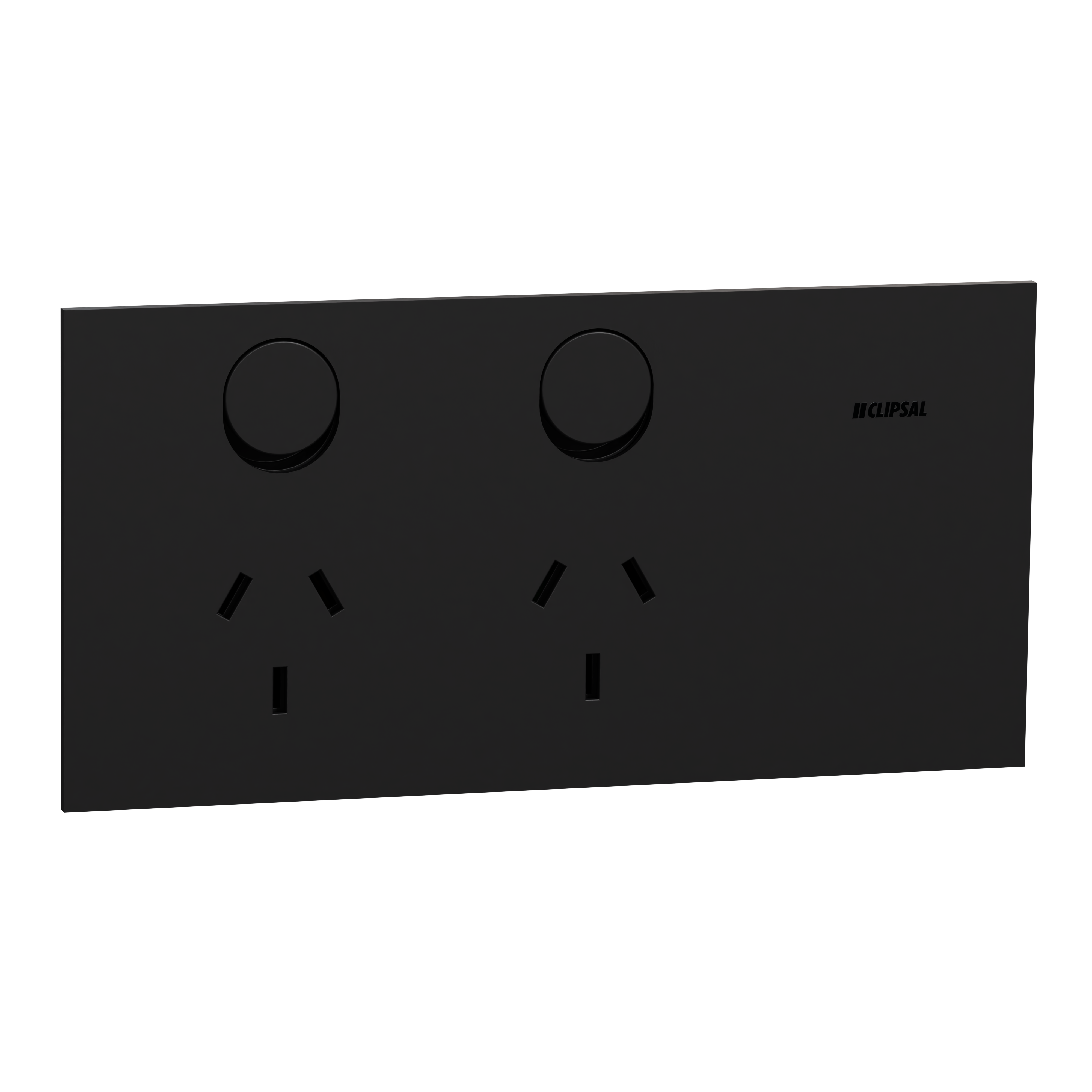 Clipsal Double switched socket outlet, Solis, horizontal, 10A