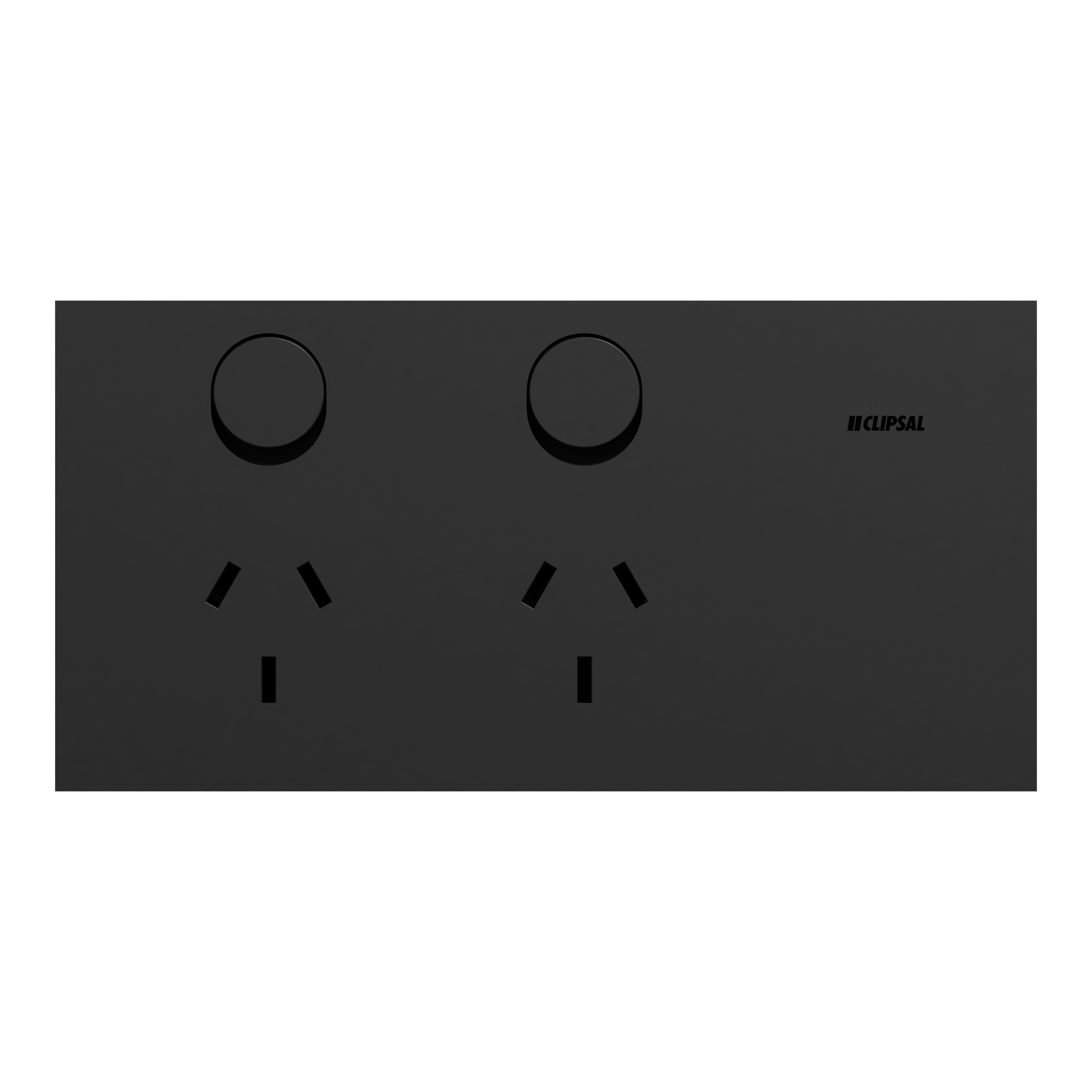 Clipsal Double switched socket outlet, Solis, horizontal, 10A