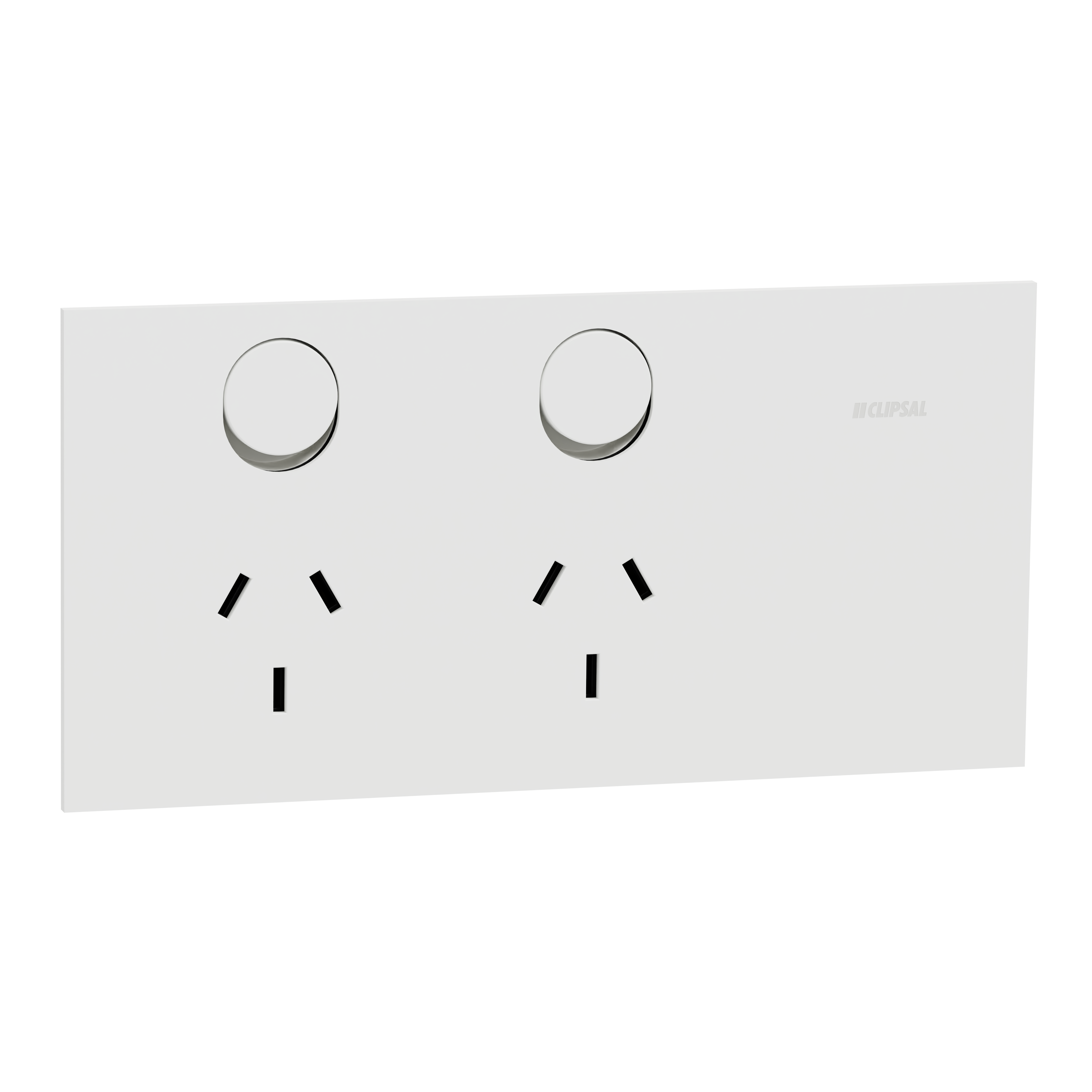 Clipsal Double switched socket outlet, Solis, horizontal, 10A