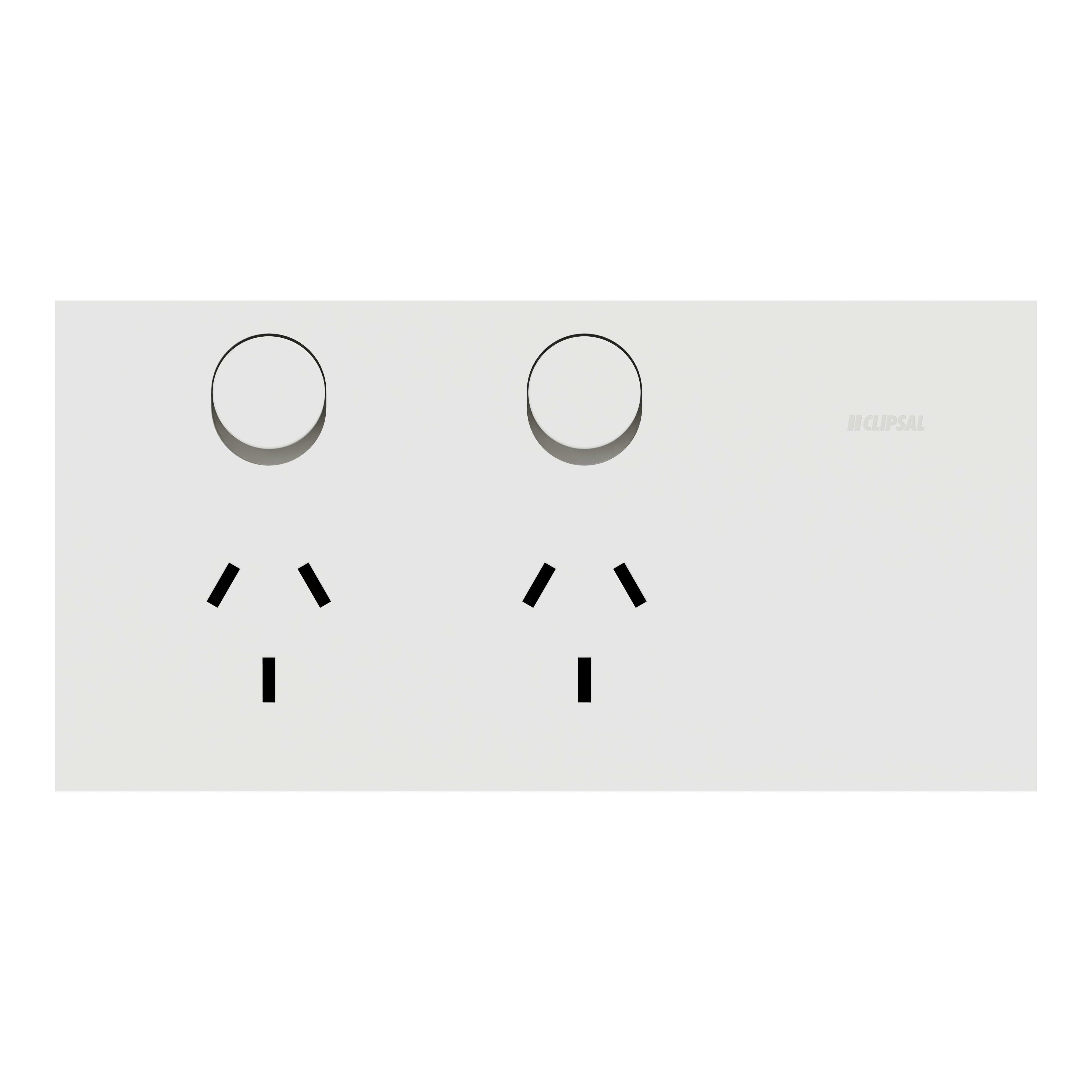 Clipsal Double switched socket outlet, Solis, horizontal, 10A