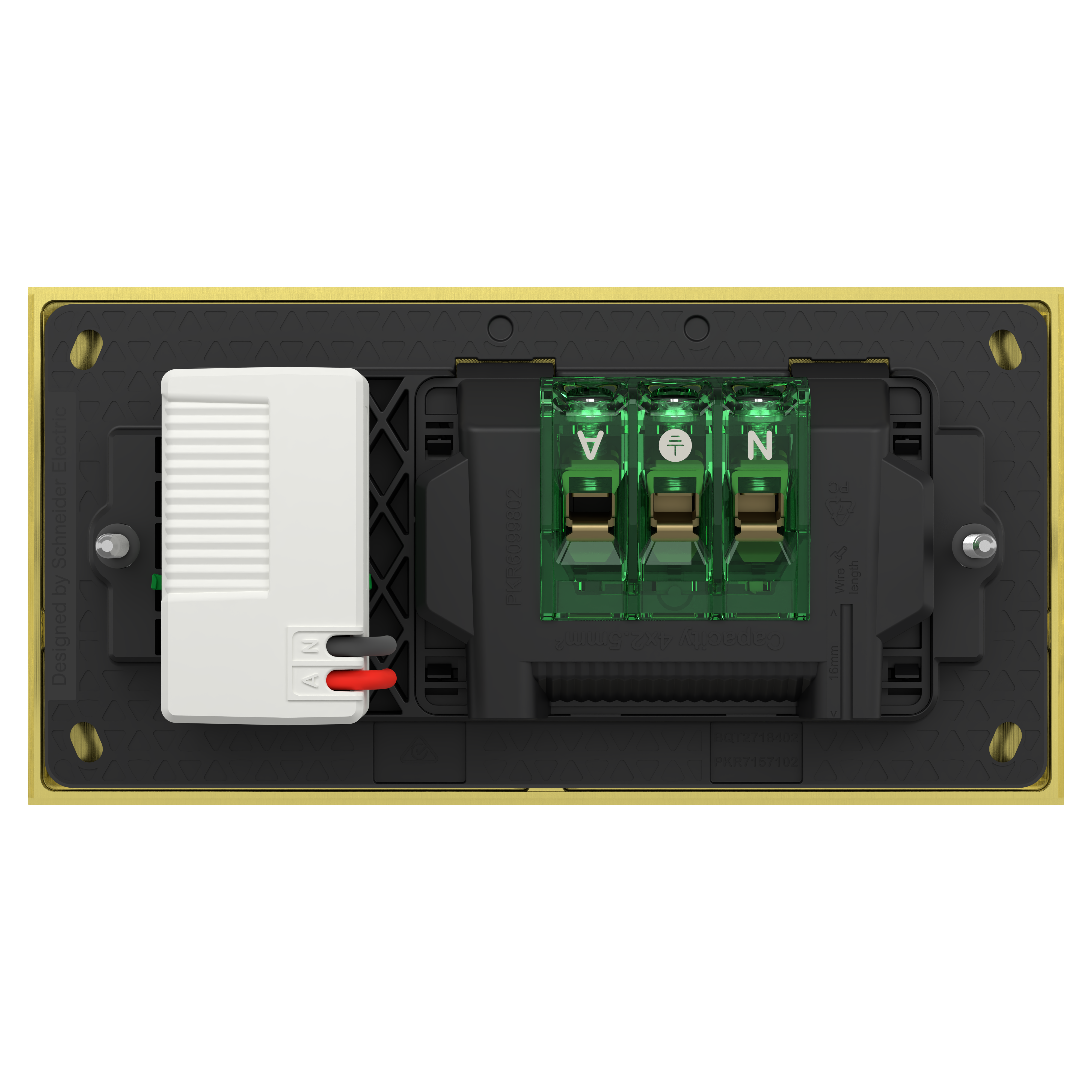 Clipsal Double switched socket + USB charger, Solis T Series, horizontal, USB C type, 10A
