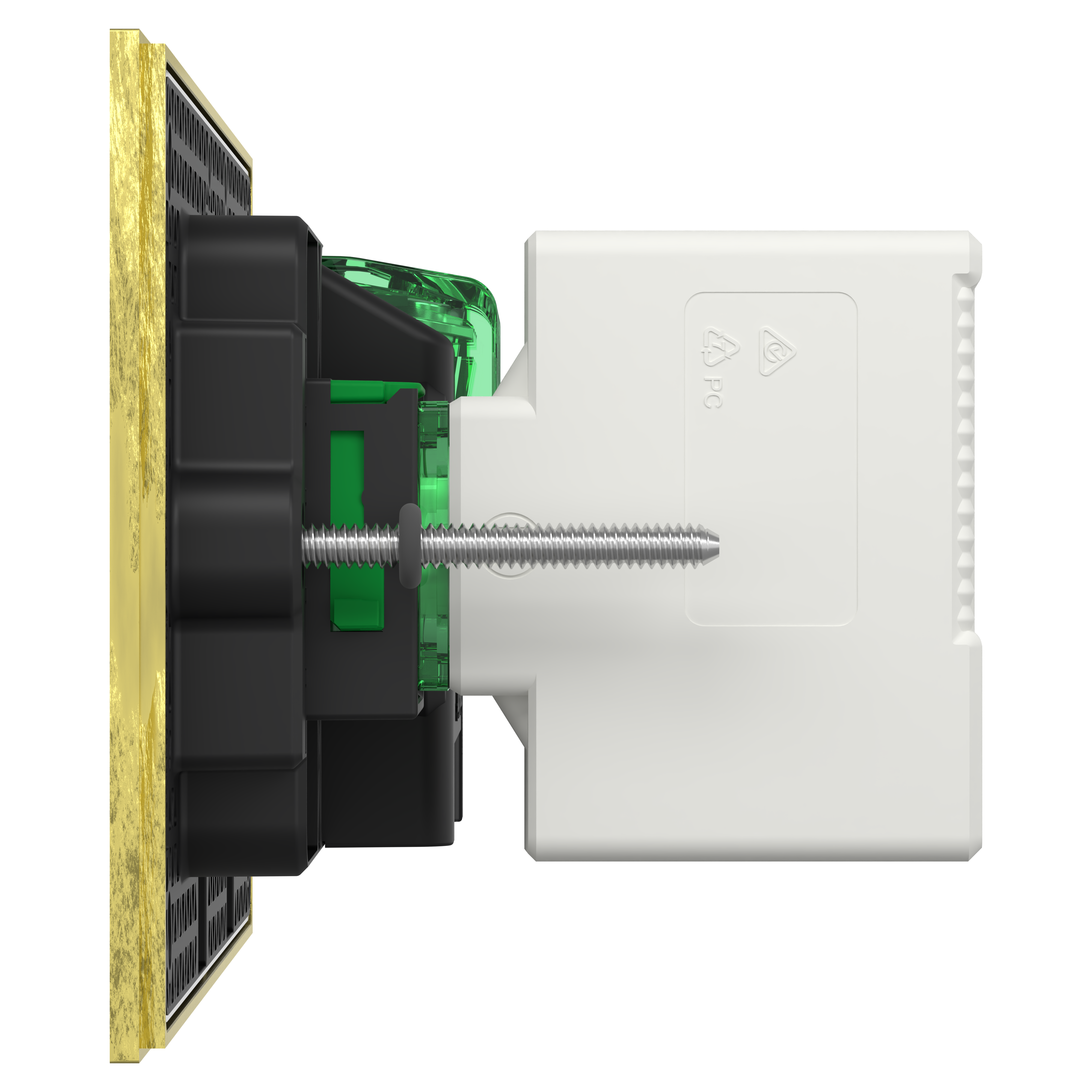 Clipsal Double switched socket + USB charger, Solis T Series, horizontal, USB C type, 10A