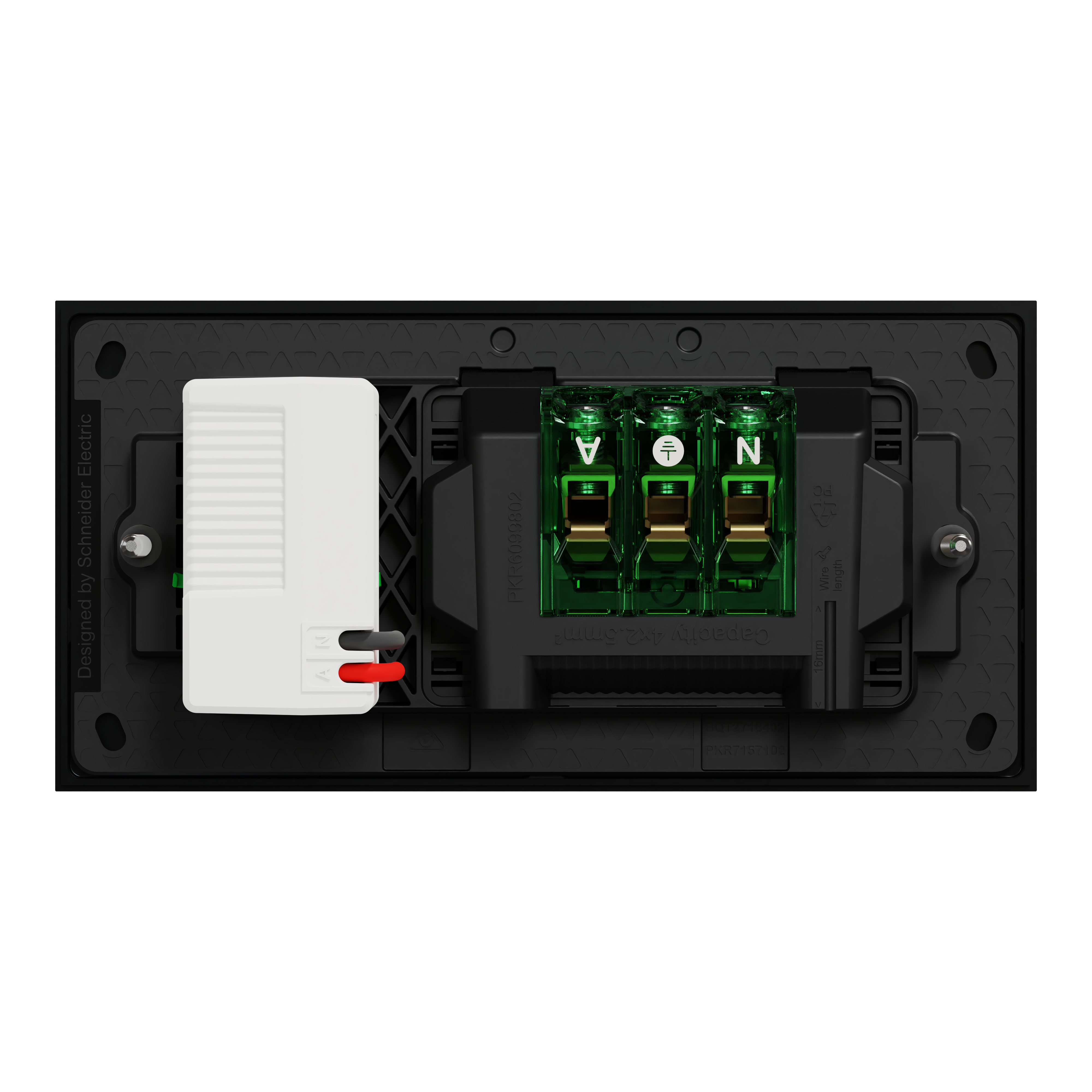 Clipsal Double switched socket + USB charger, Solis T Series, horizontal, USB C type, 10A