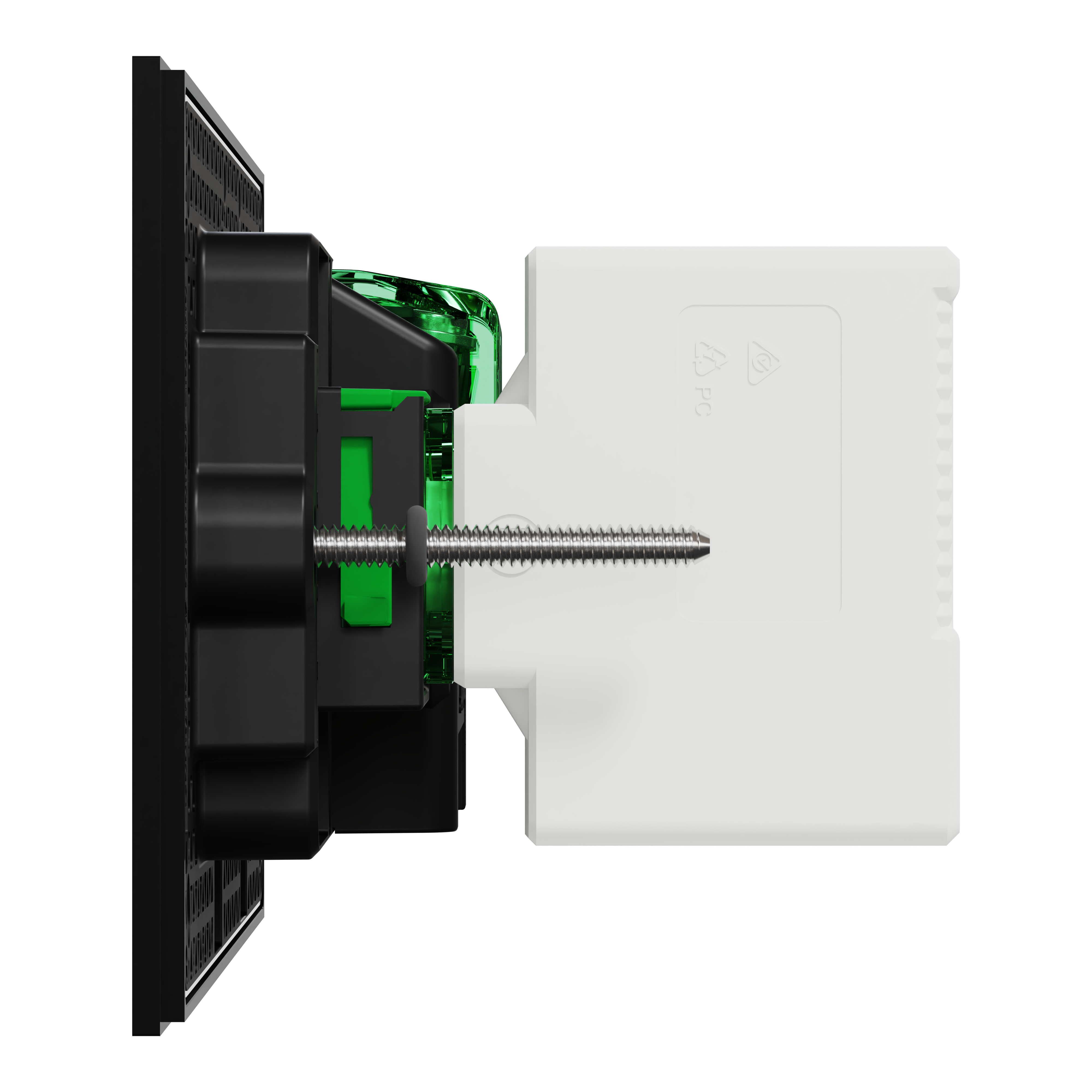 Clipsal Double switched socket + USB charger, Solis T Series, horizontal, USB C type, 10A