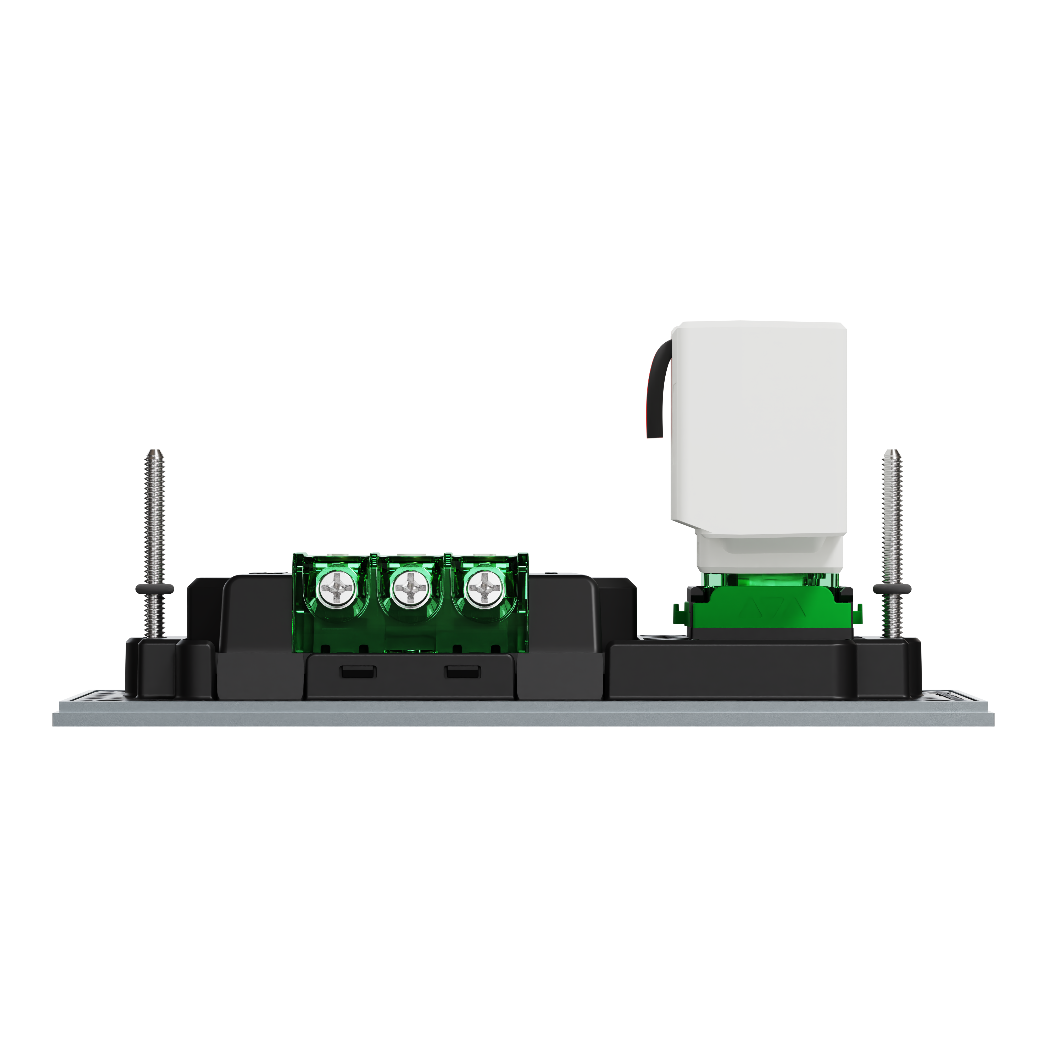Clipsal Double switched socket + USB charger, Solis T Series, horizontal, USB C type, 10A