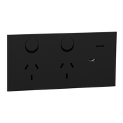 Clipsal Double switched socket + USB charger, Solis, horizontal, USB C type, 10A