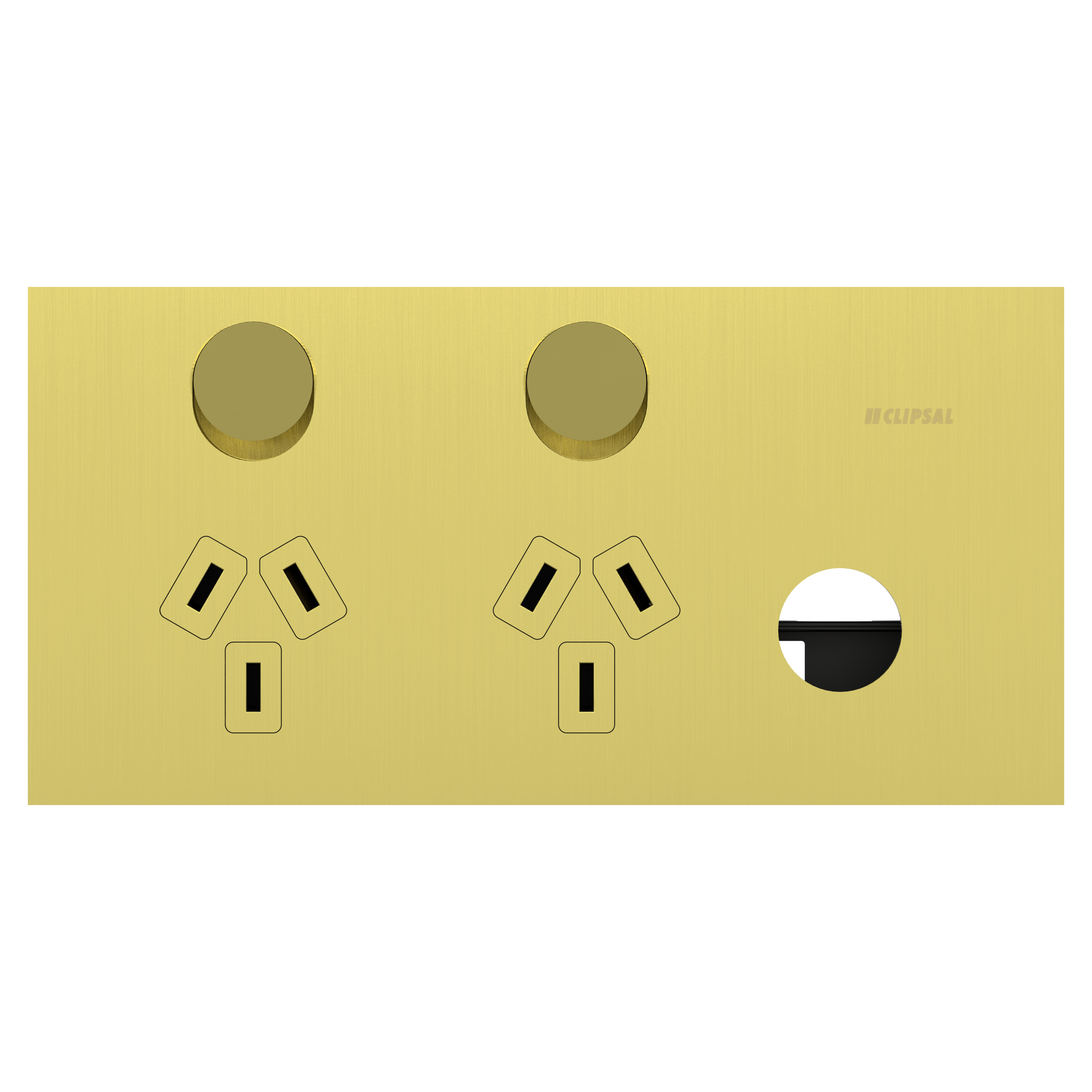 Clipsal Double switched socket outlet, Solis T Series, horizontal, 10A