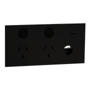 Clipsal Double switched socket outlet, Solis T Series, horizontal, 10A