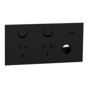 Clipsal Double switched socket outlet, Solis, horizontal, 10A