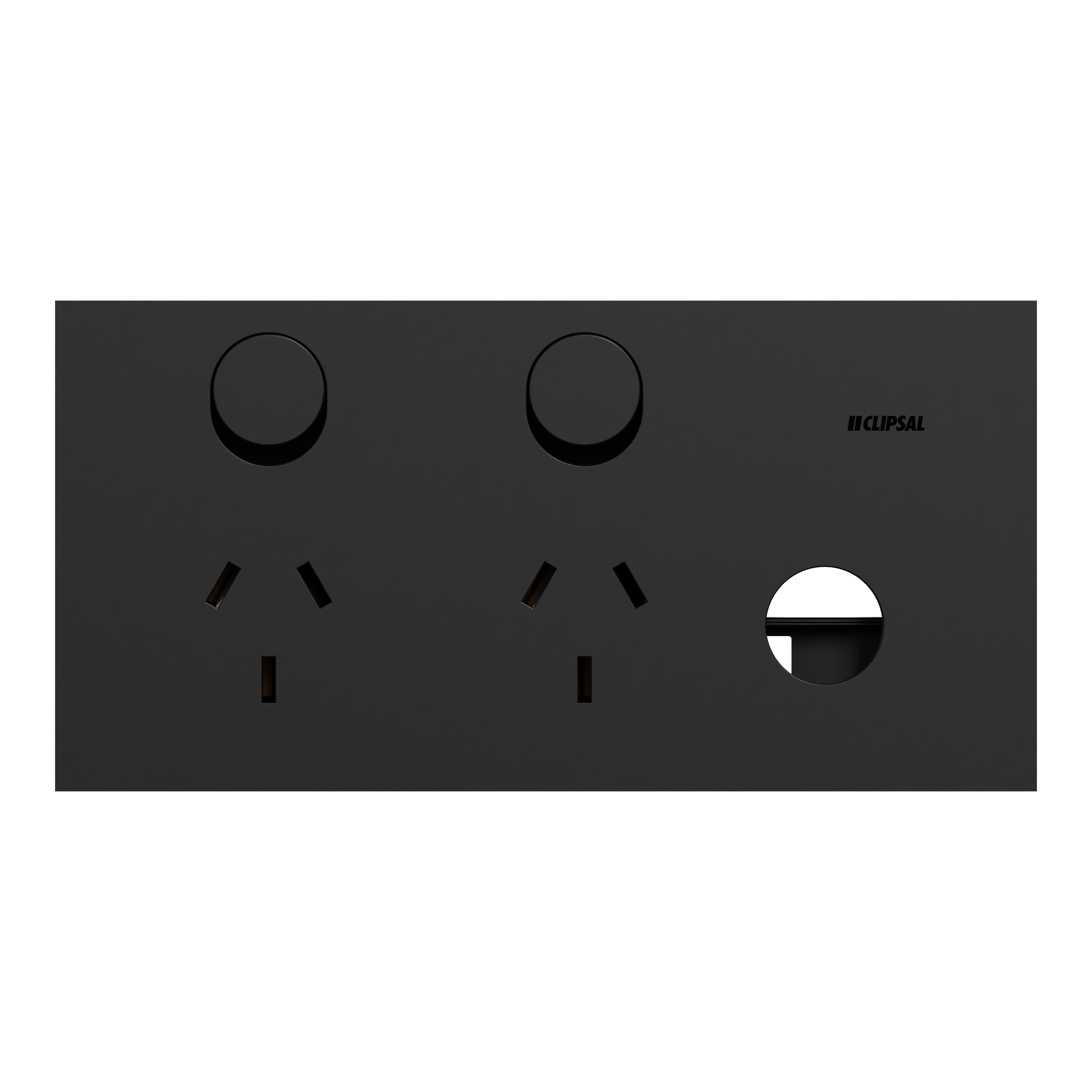 Clipsal Double switched socket outlet, Solis, horizontal, 10A