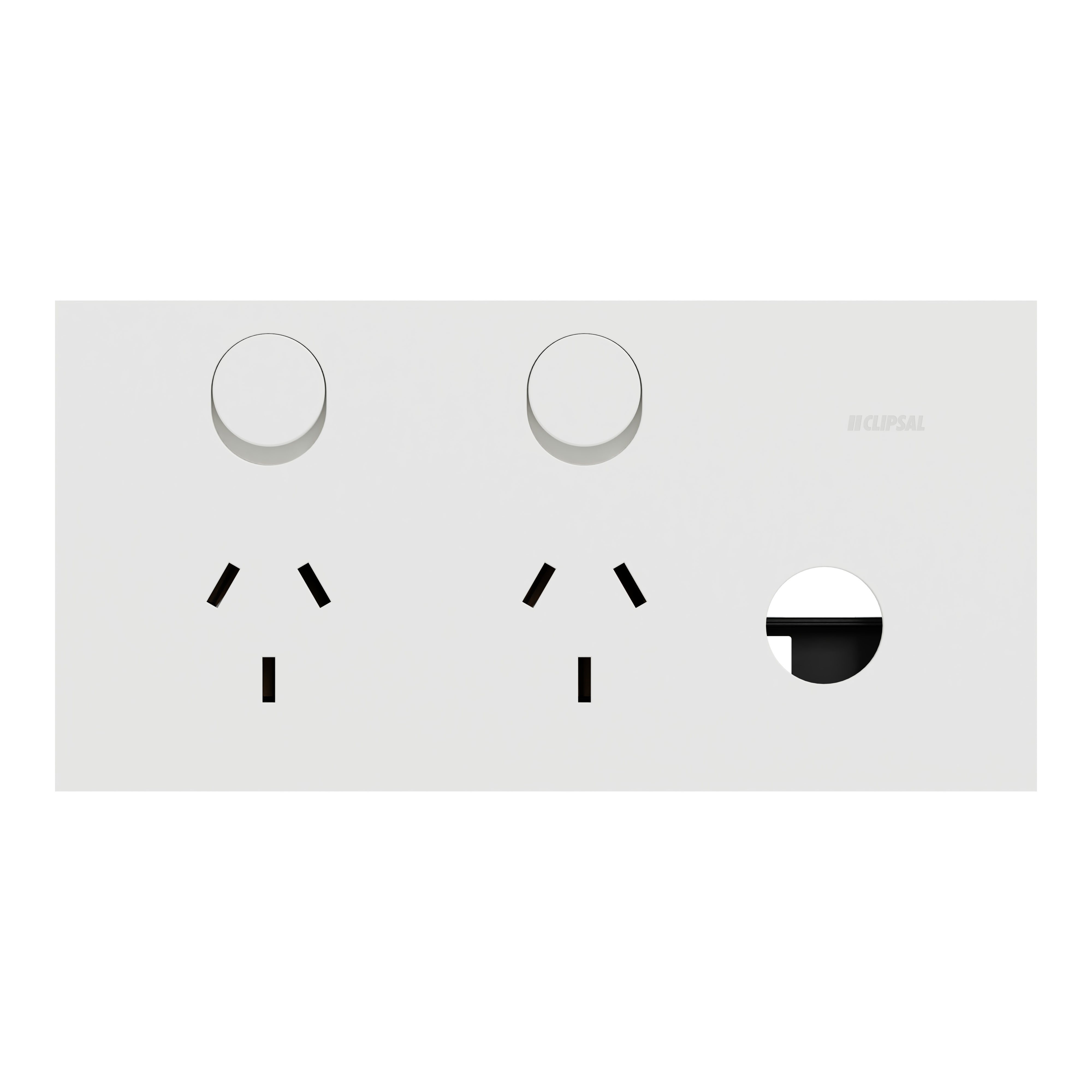 Clipsal Double switched socket outlet, Solis, horizontal, 10A