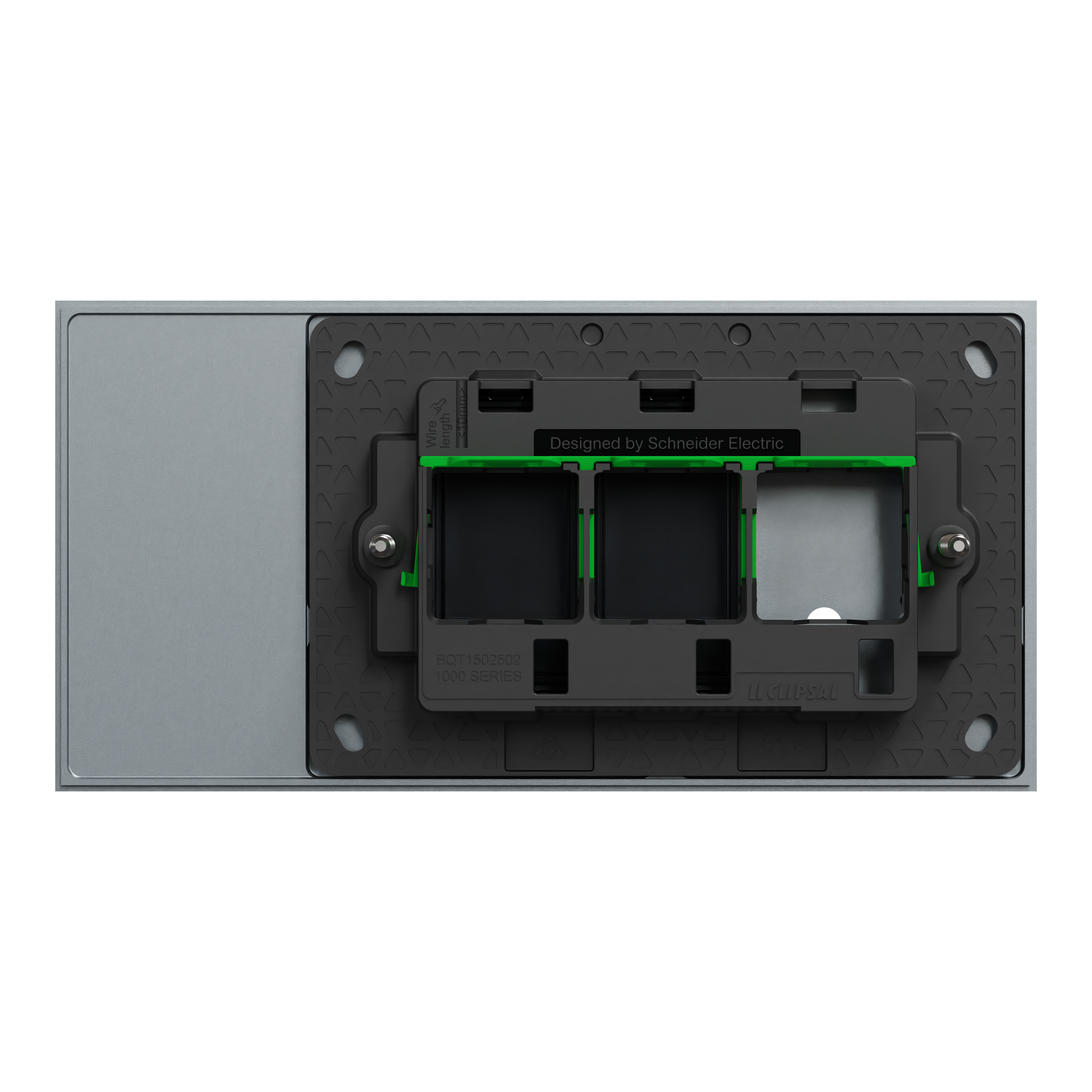 Clipsal Grid plate with cover frame, Solis T Series, for switch, horizontal, 1 gang