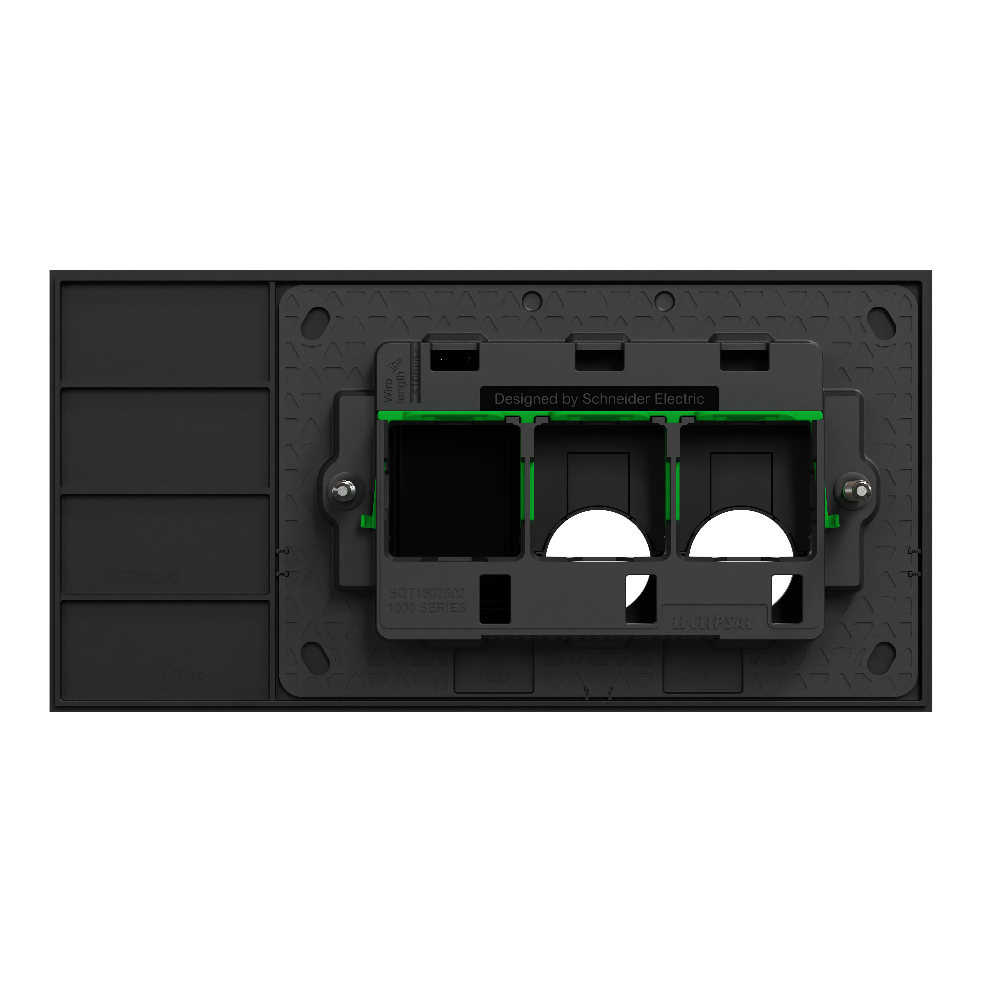 Clipsal Grid plate with cover frame, Solis, for switch, horizontal, 2 gangs