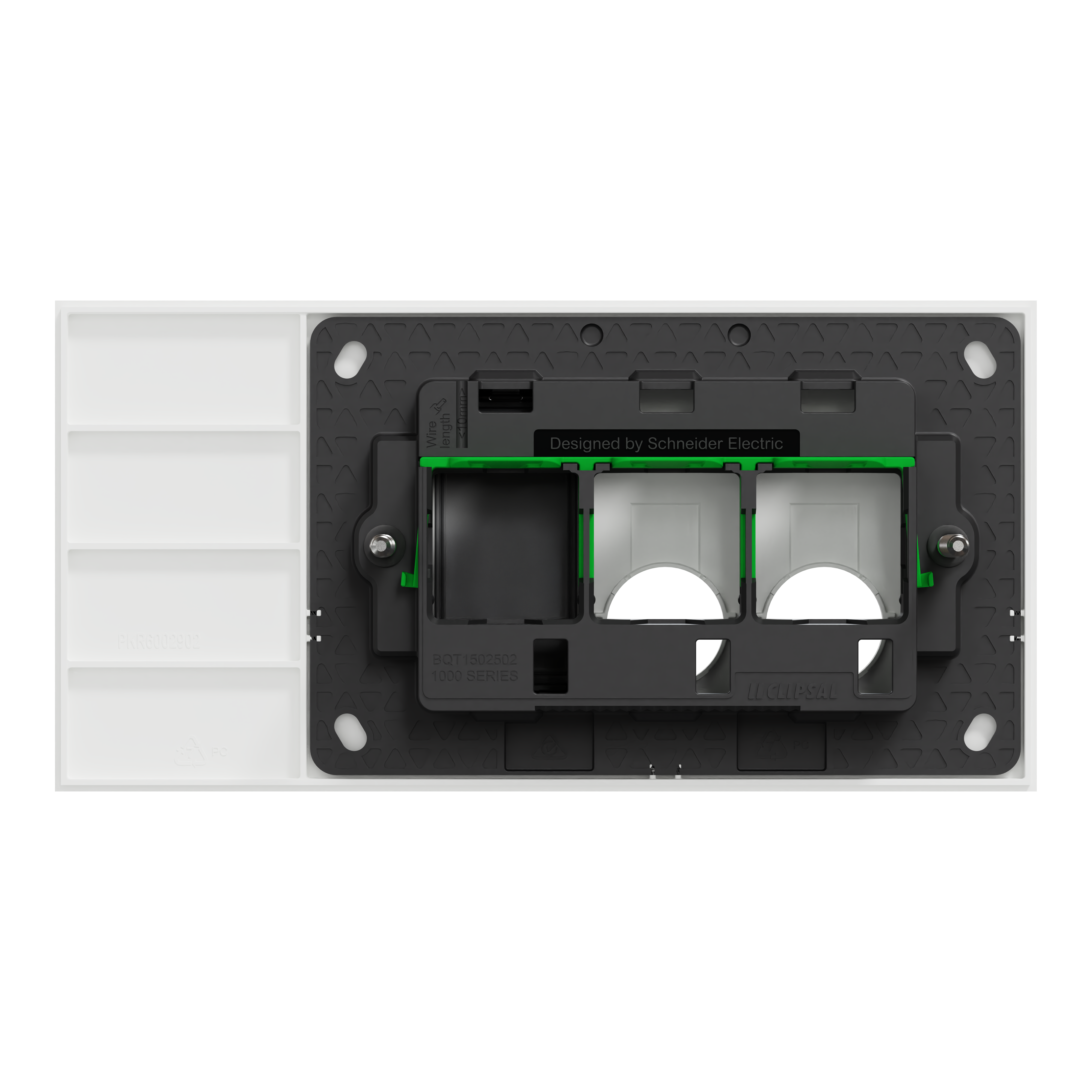 Clipsal Grid plate with cover frame, Solis, for switch, horizontal, 2 gangs