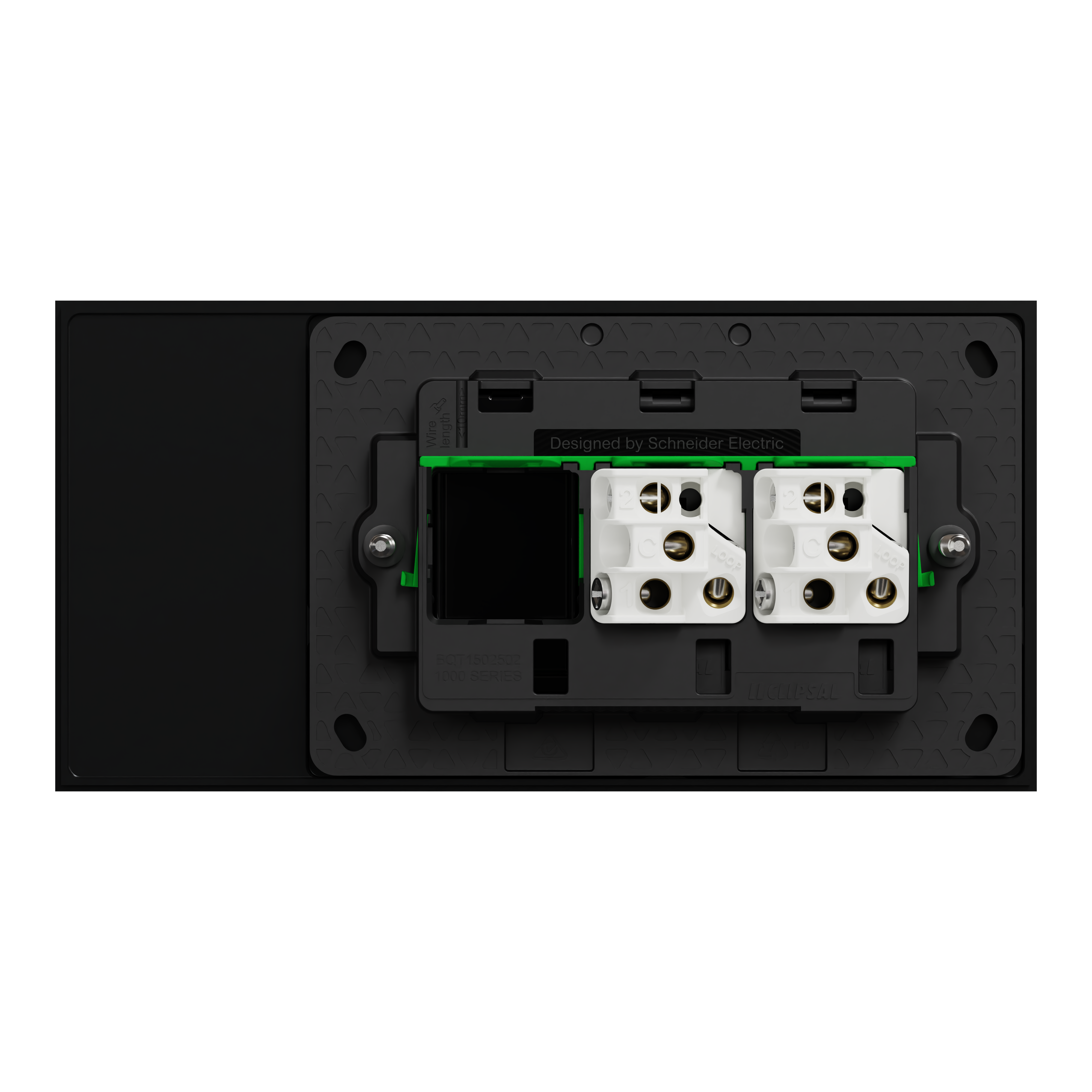 Clipsal Switch, Solis T Series, 2 gangs, horizontal, 16AX/20A