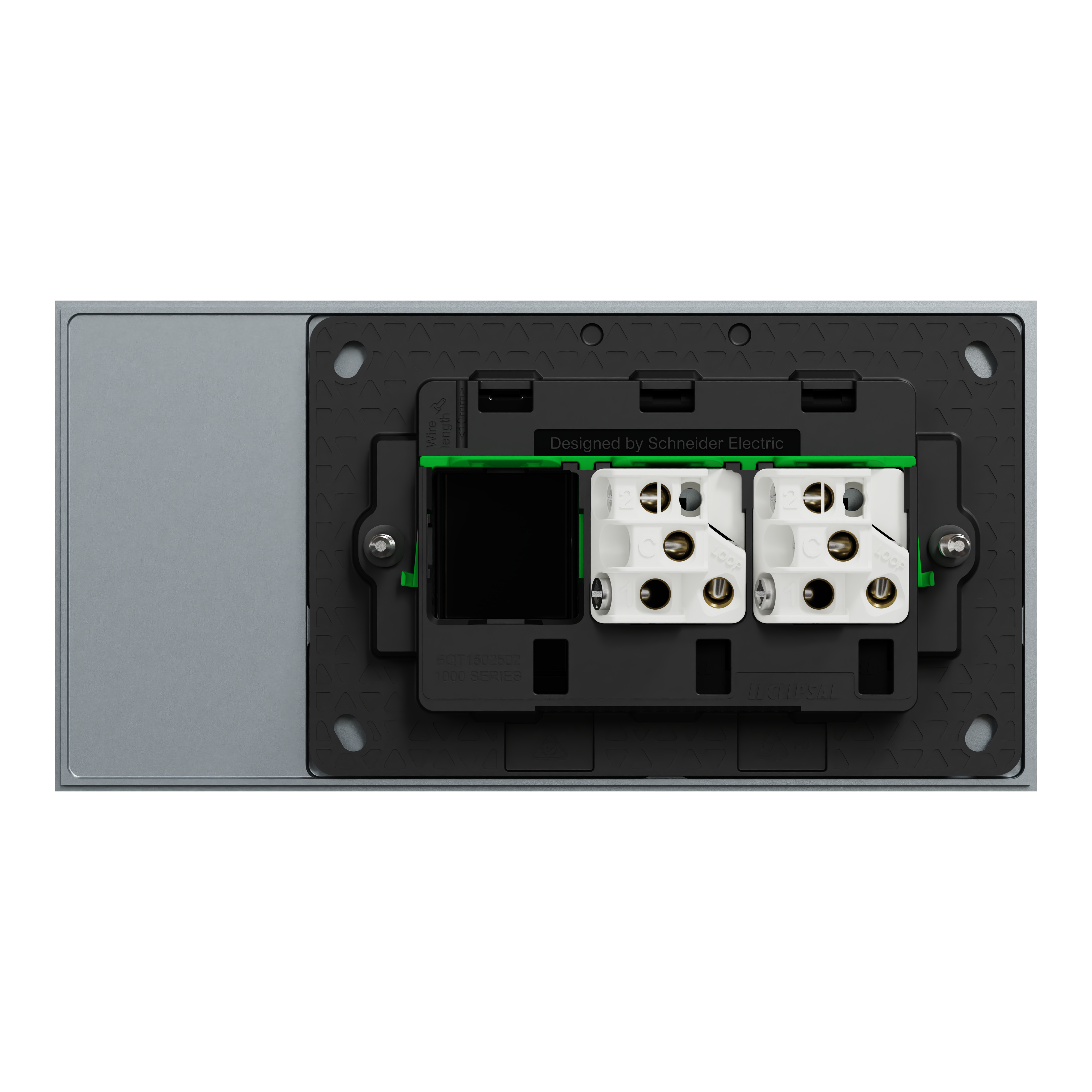 Clipsal Switch, Solis T Series, 2 gangs, horizontal, 16AX/20A