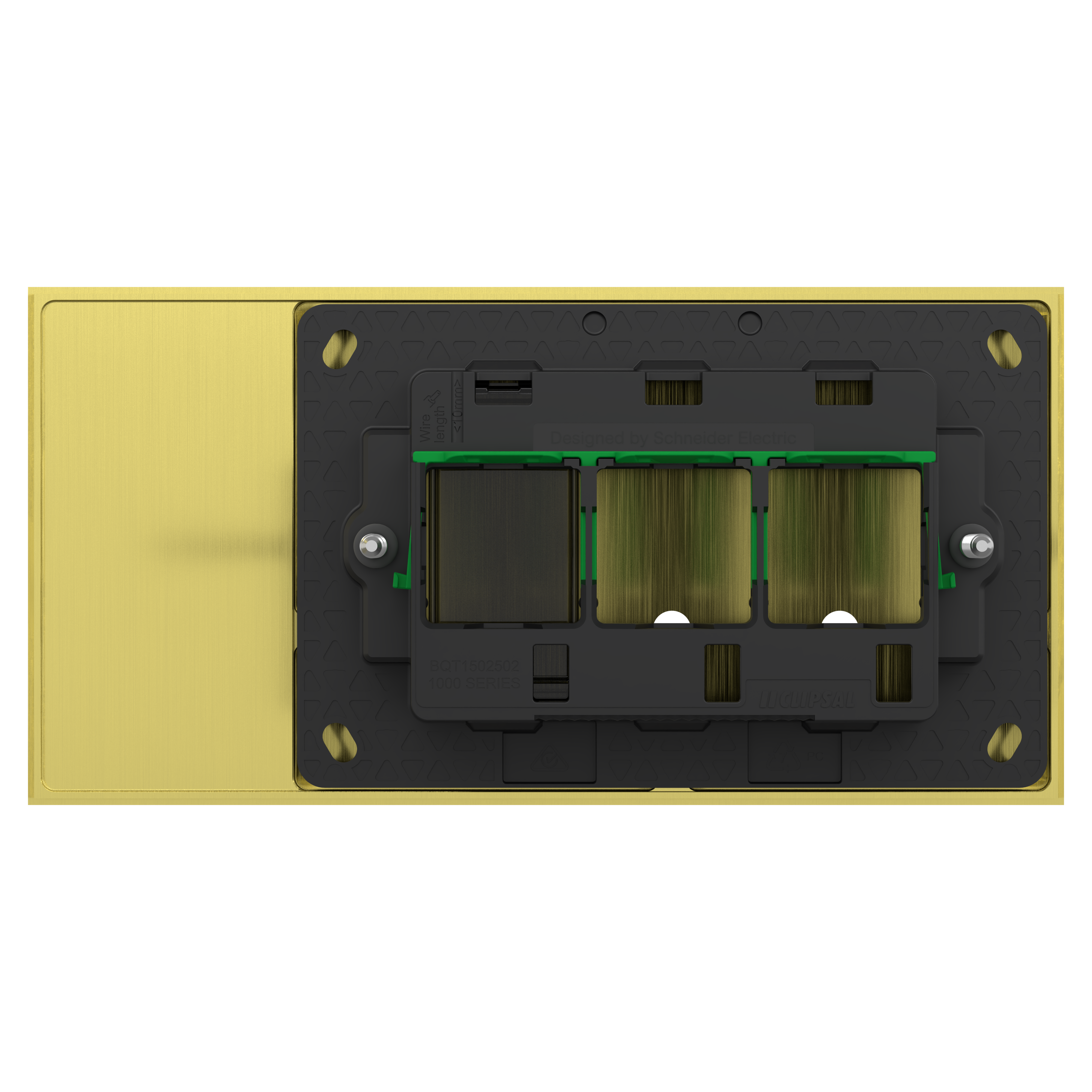 Clipsal Grid plate with cover frame, Solis T Series, for switch, horizontal, 2 gangs