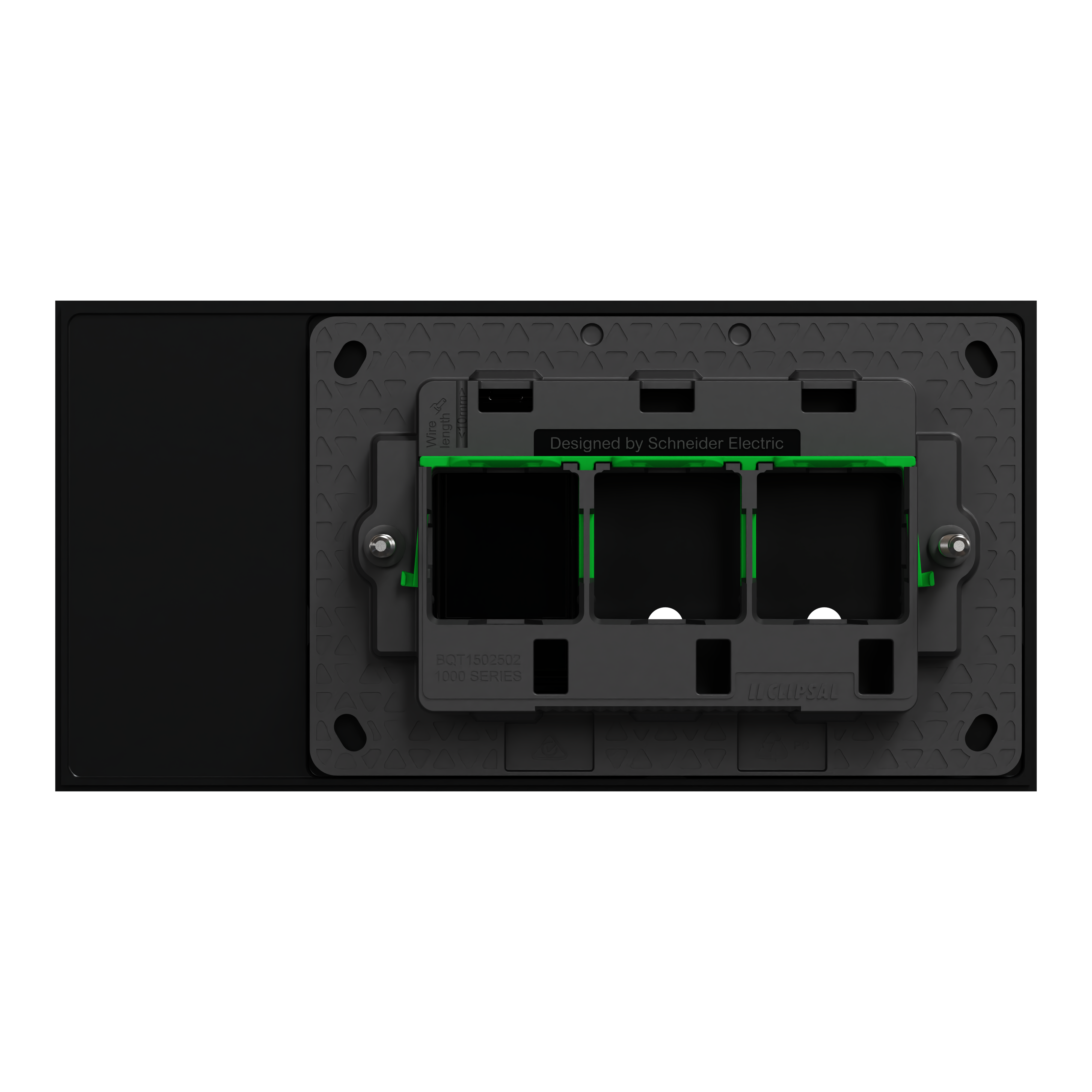 Clipsal Grid plate with cover frame, Solis T Series, for switch, horizontal, 2 gangs