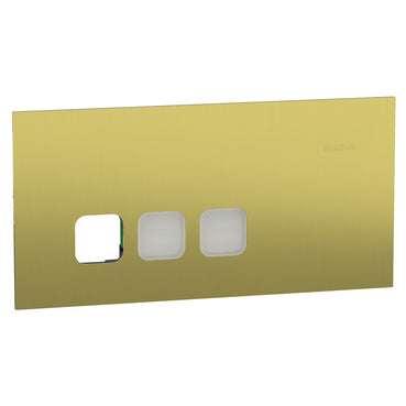 Clipsal Grid plate with cover frame, Solis T Series, Communication plate less mechs, horizontal, 3 gangs