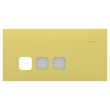 Clipsal Grid plate with cover frame, Solis T Series, Communication plate less mechs, horizontal, 3 gangs