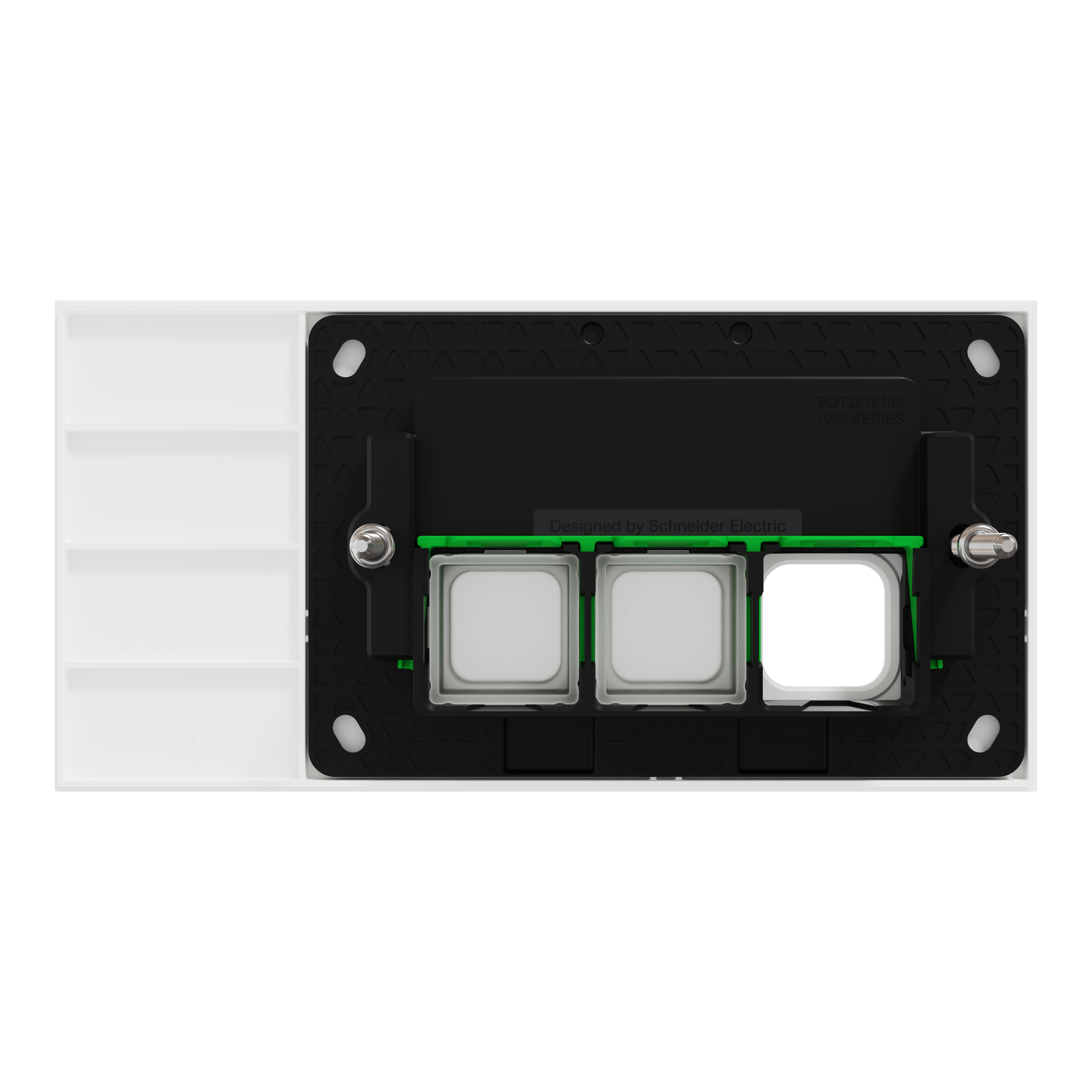 Clipsal Grid plate with cover frame, Solis, Communication plate less mechs, horizontal, 3 gangs