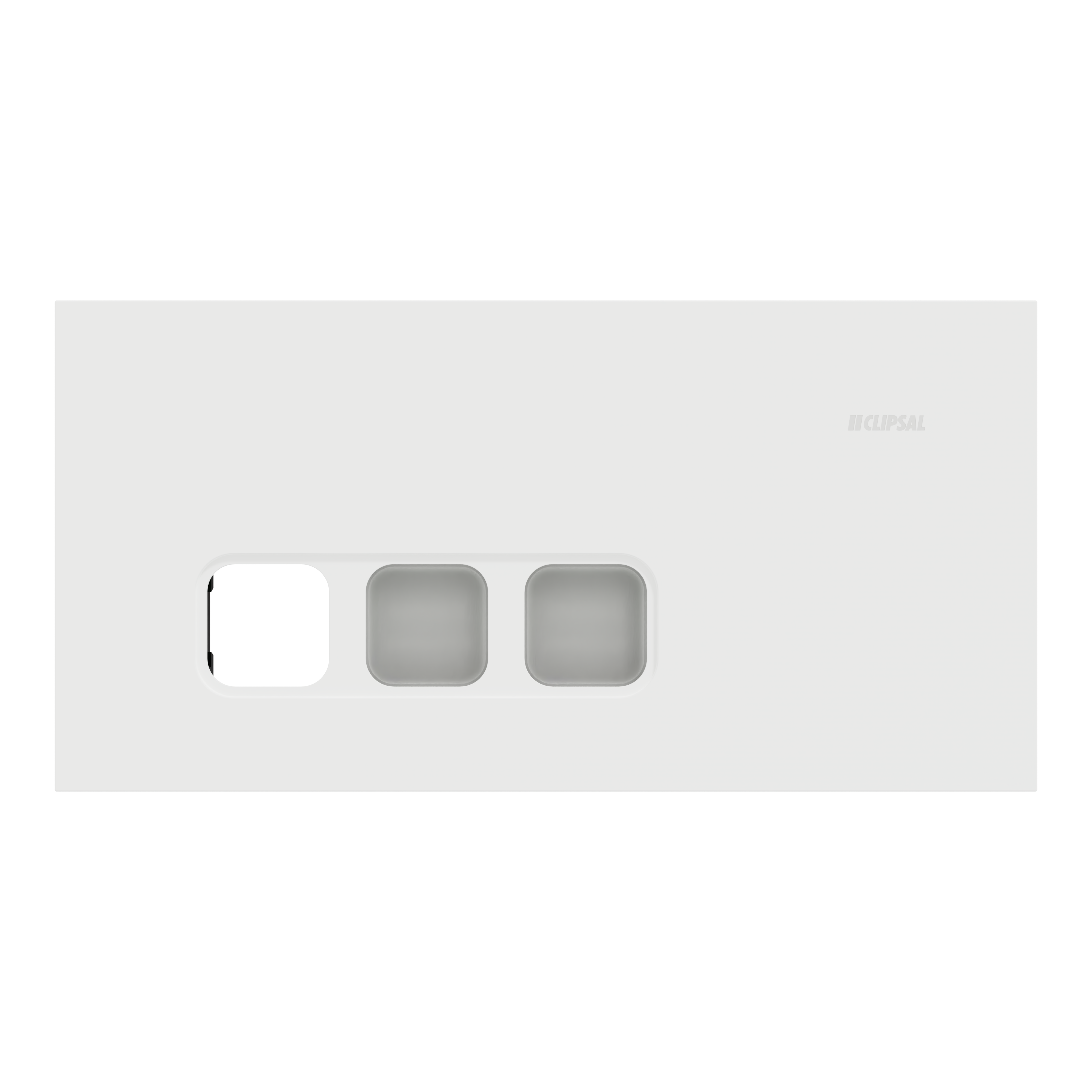 Clipsal Grid plate with cover frame, Solis, Communication plate less mechs, horizontal, 3 gangs