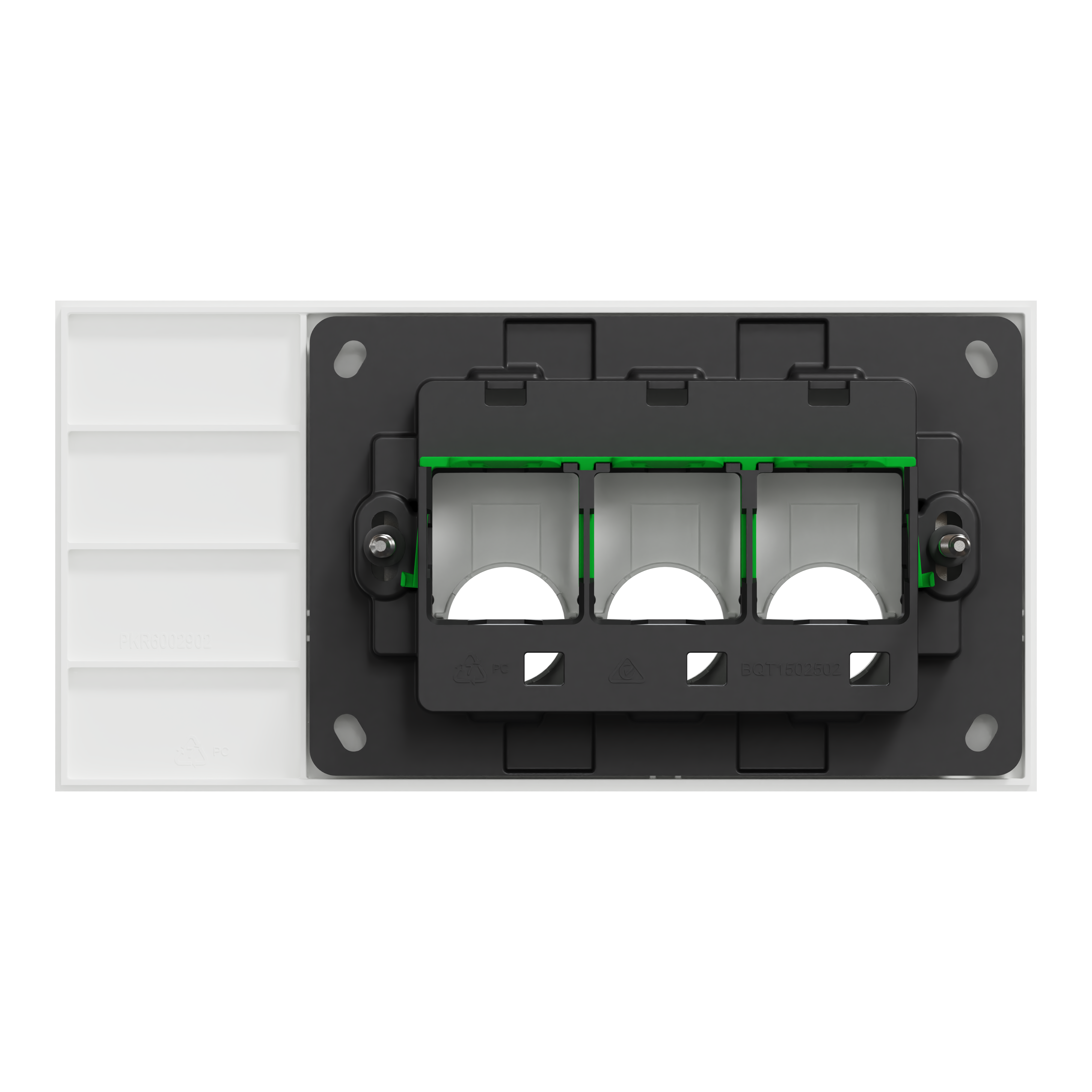 Clipsal Grid plate with cover frame, Solis, for switch, horizontal, 3 gangs