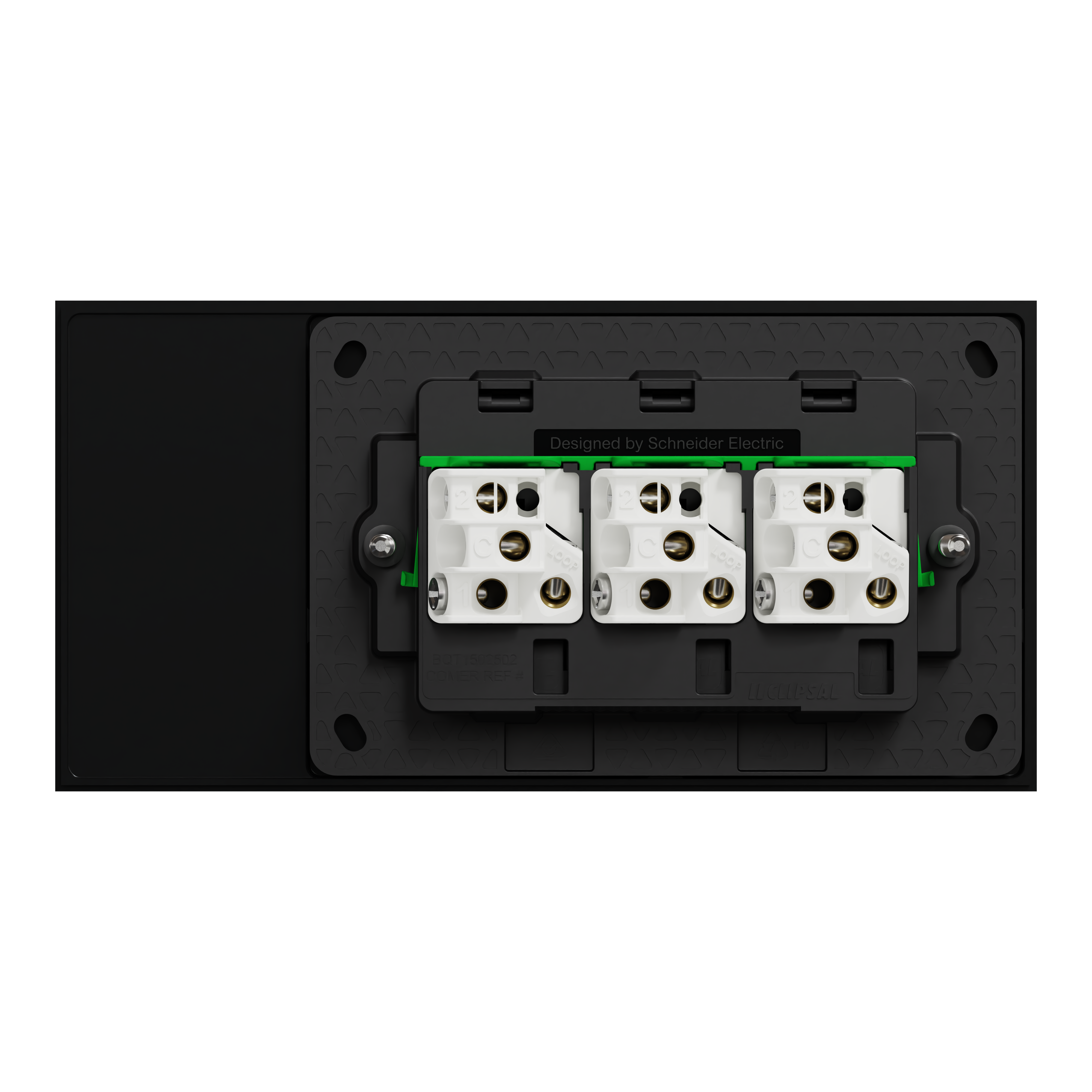 Clipsal Switch, Solis T Series, 3 gangs, horizontal, 16AX/20A