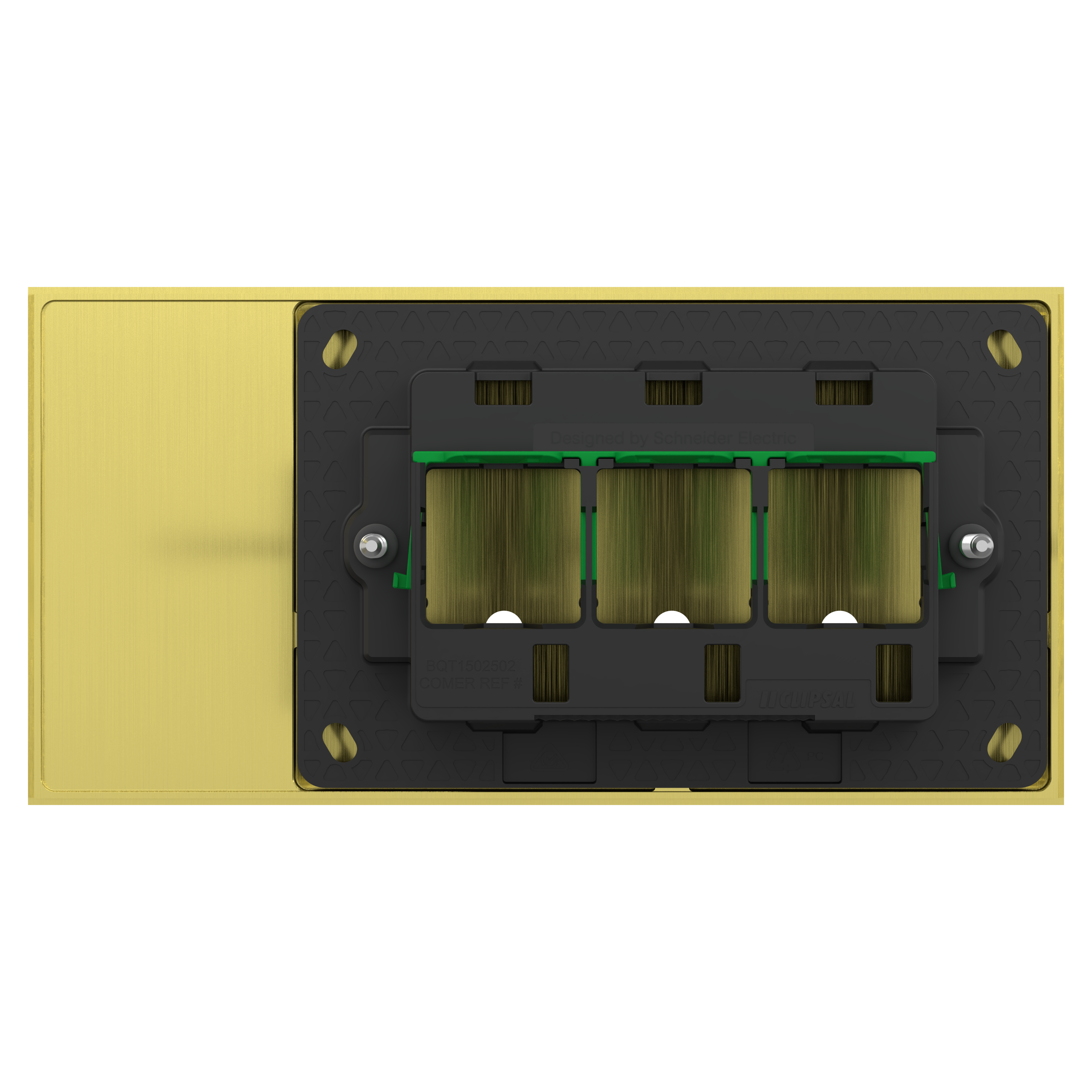Clipsal Grid plate with cover frame, Solis T Series, for switch, horizontal, 3 gangs