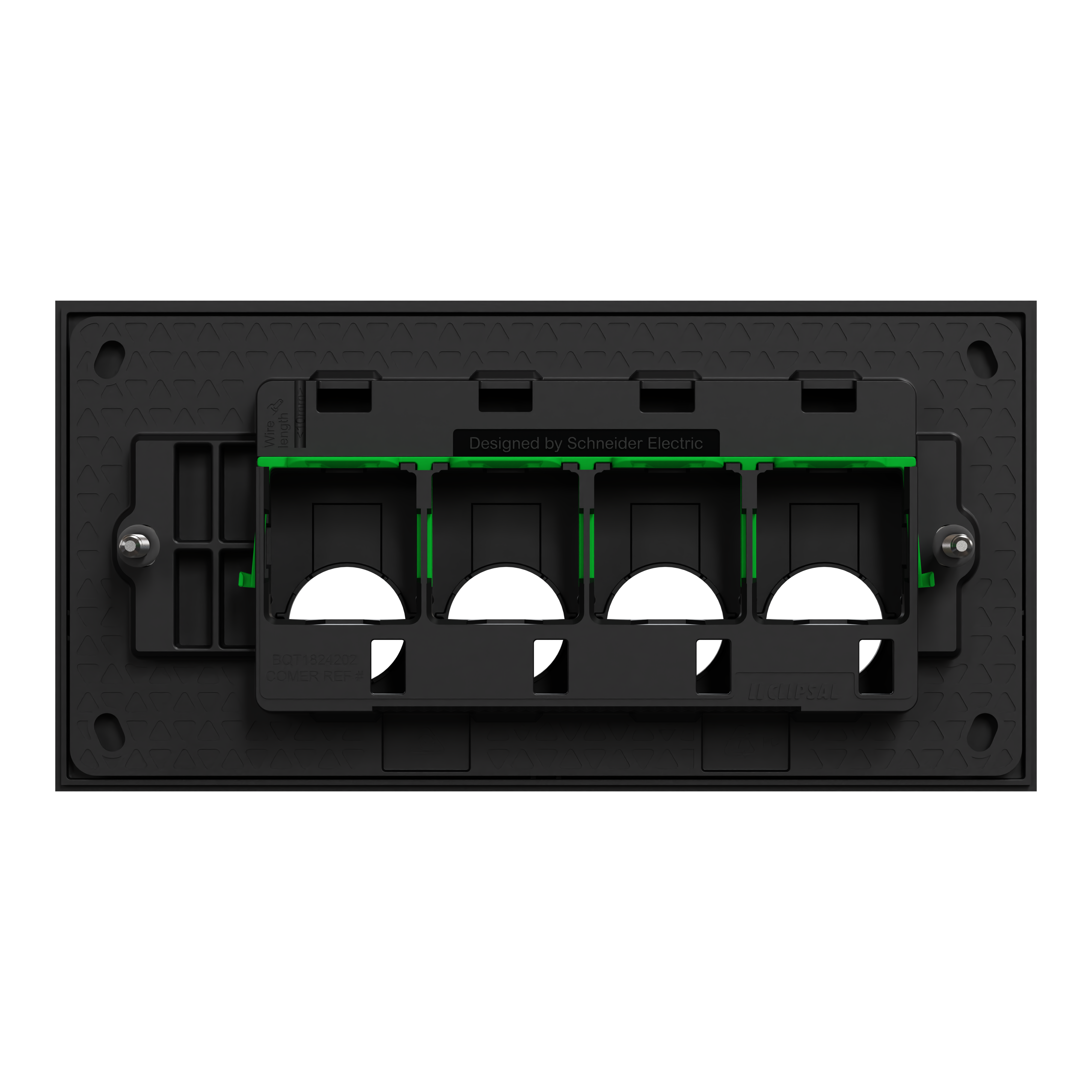 Clipsal Grid plate with cover frame, Solis, for switch, horizontal, 4 gangs