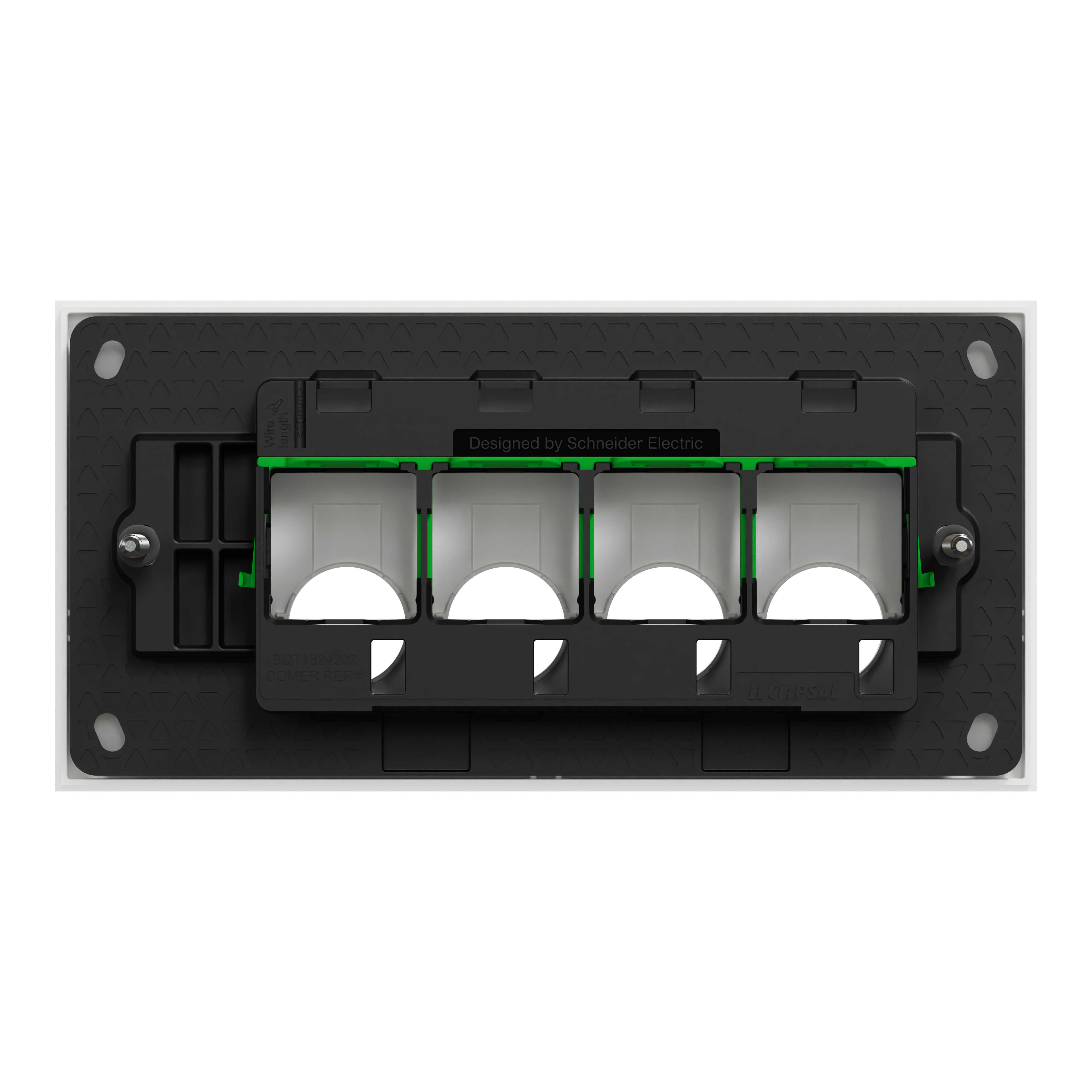 Clipsal Grid plate with cover frame, Solis, for switch, horizontal, 4 gangs
