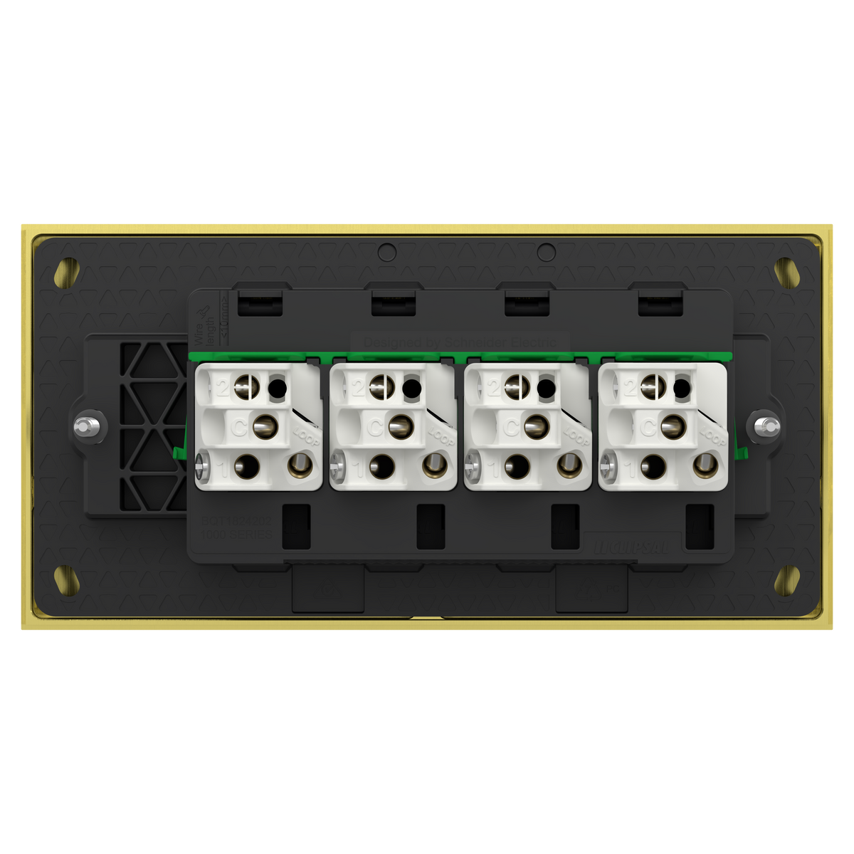 Clipsal Switch, Solis T Series, 4 gangs, horizontal, 16AX/20A