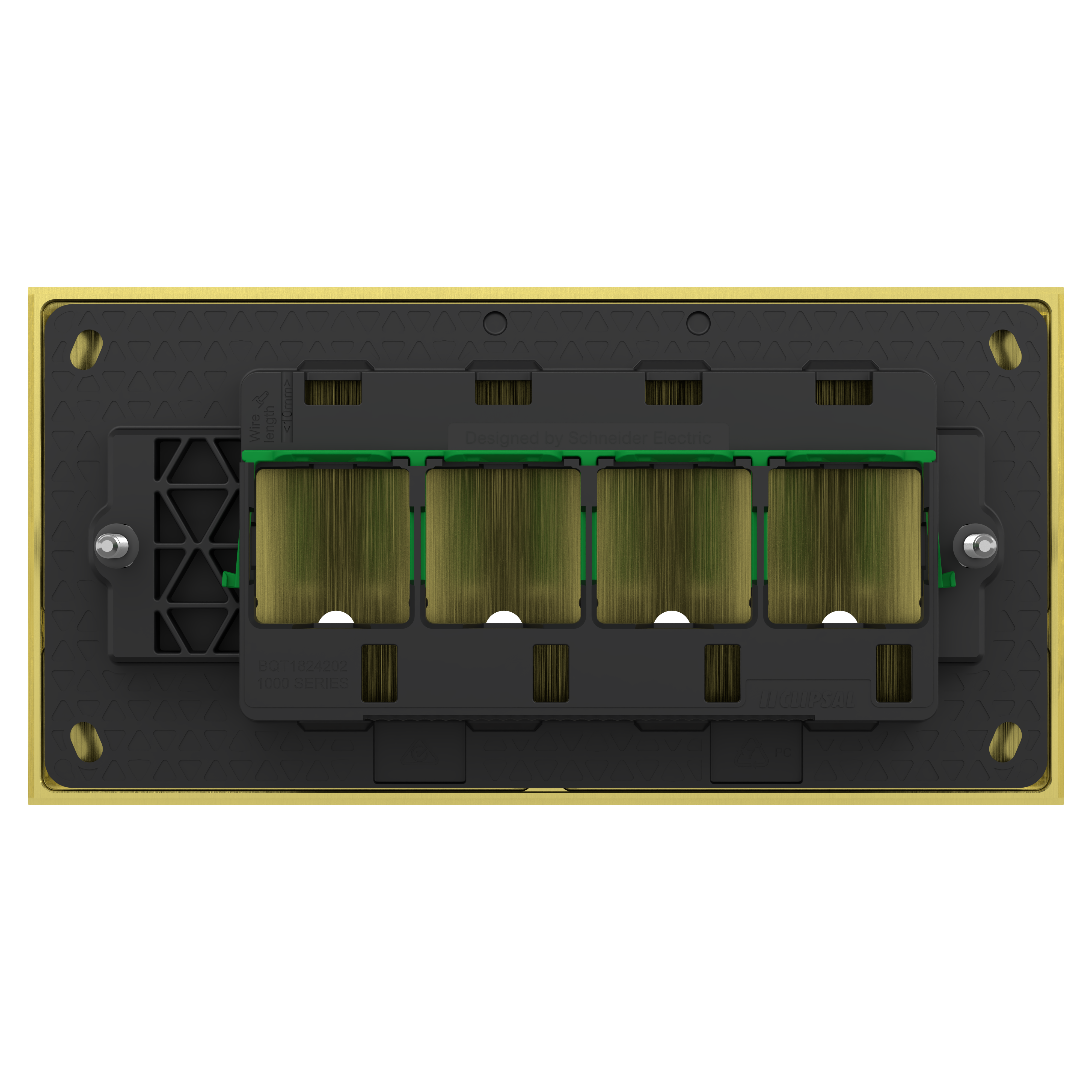 Clipsal Grid plate with cover frame, Solis T Series, for switch, horizontal, 4 gangs