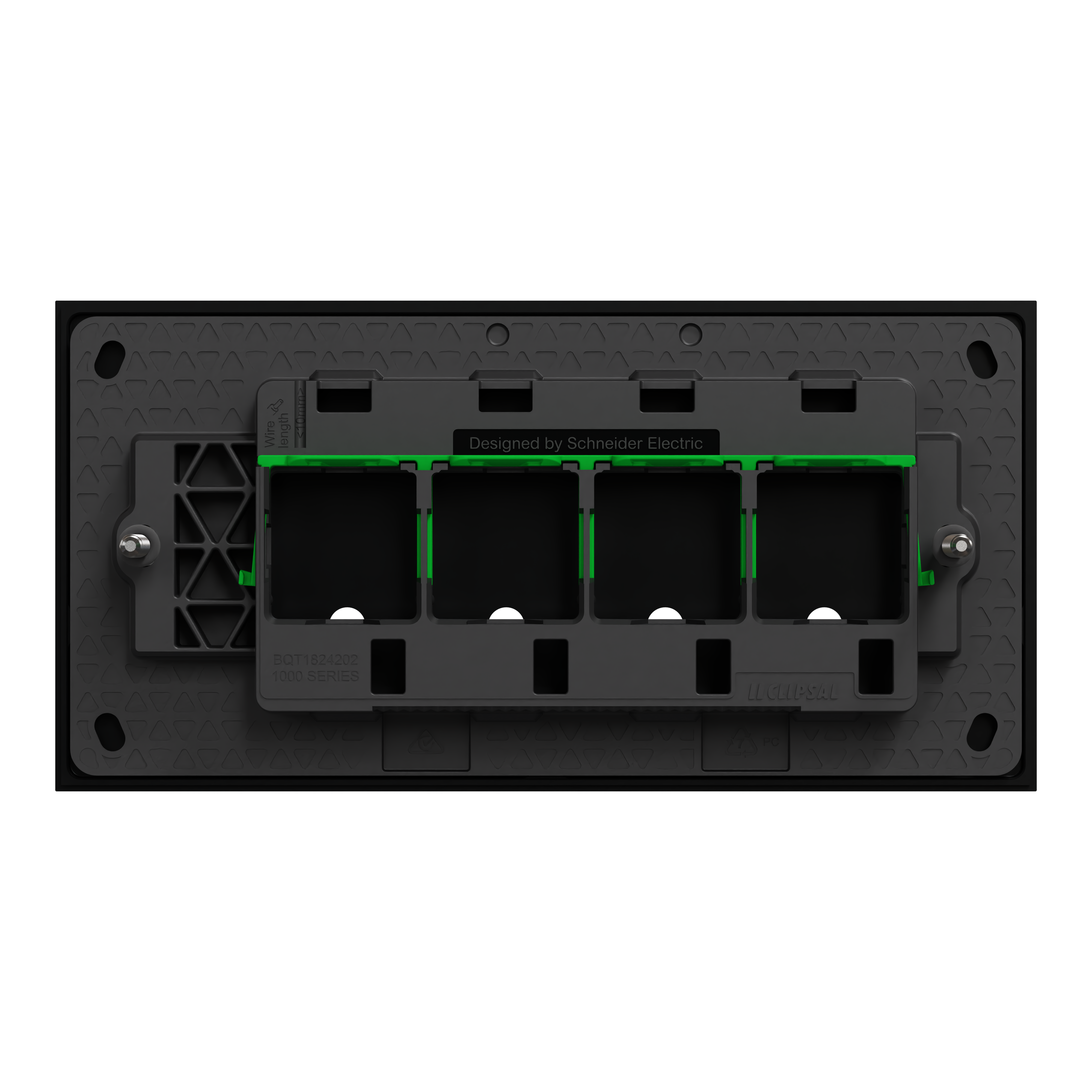 Clipsal Grid plate with cover frame, Solis T Series, for switch, horizontal, 4 gangs