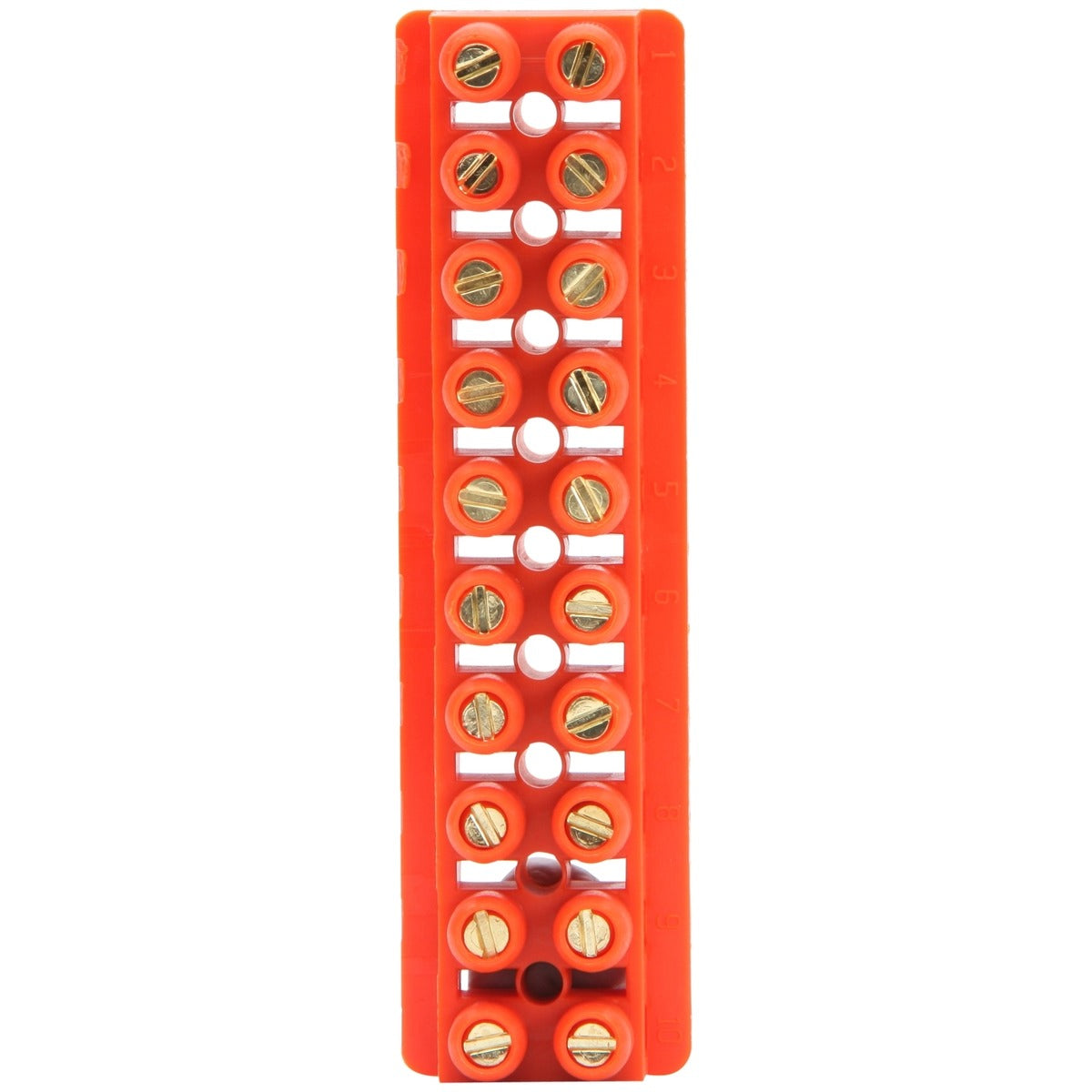 PDL Track Screw Connector Strip 10-Way 60 Degrees 500V 32Amp - Orange