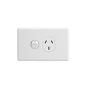 Clipsal C2000 Switched Socket Horizontal Shutter 10Amp - White