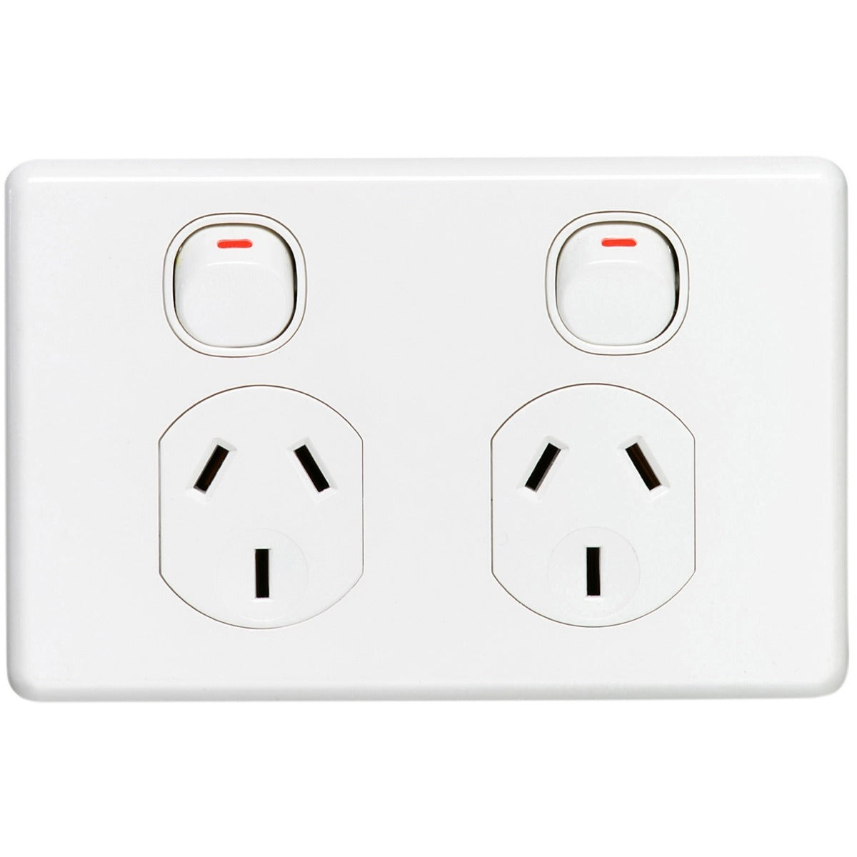 Clipsal C2000 Double Switched Socket Horizontal Shutters 10Amp