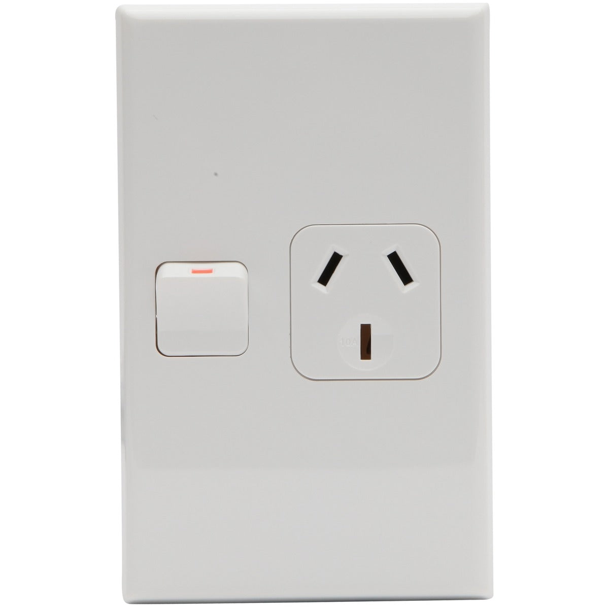 PDL Socket Outlet 600 Series - Single switched - Assembled - Vertical - 250 V - 10 A - White
