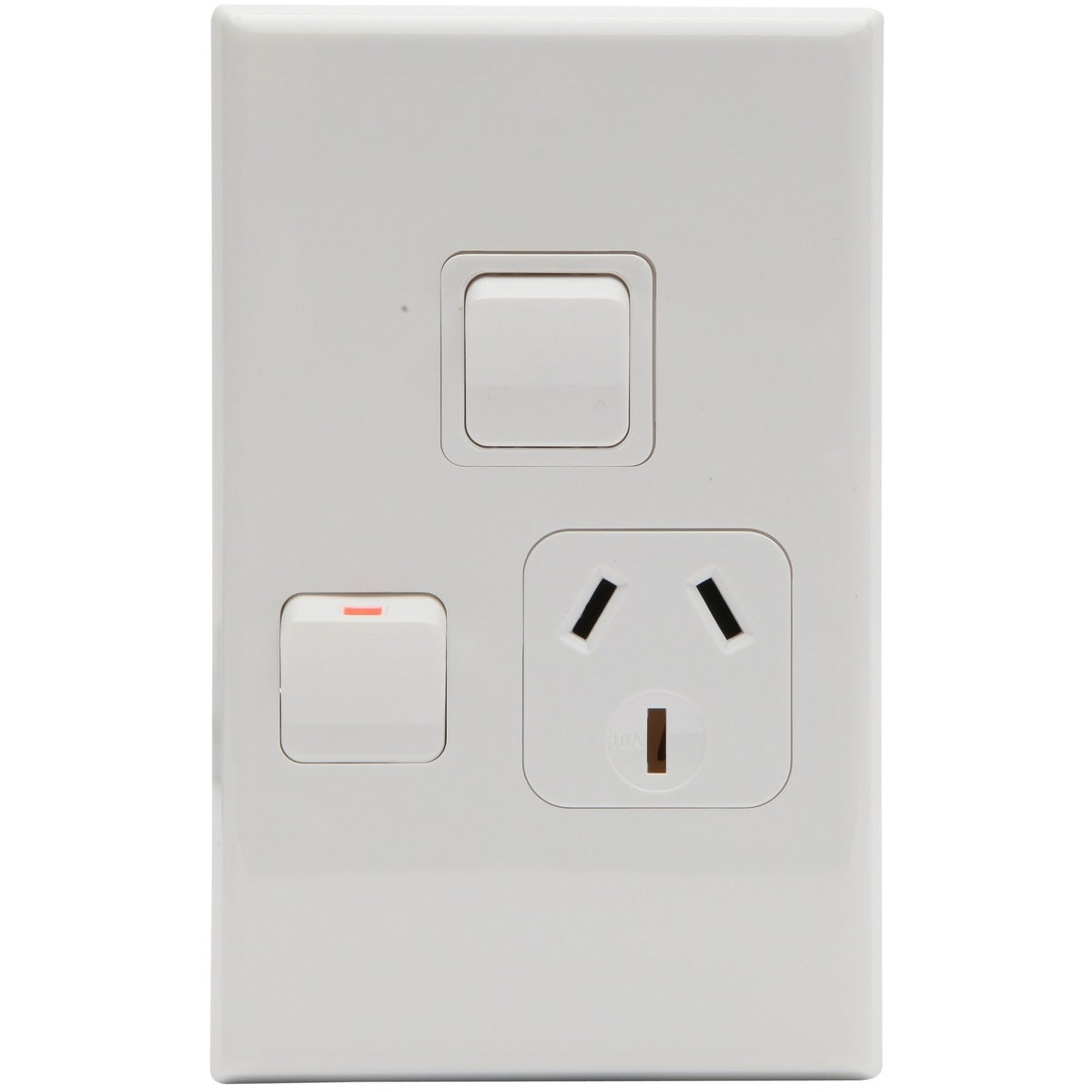PDL 600 Switched Socket + Switch Vertical 250V 10Amp - White