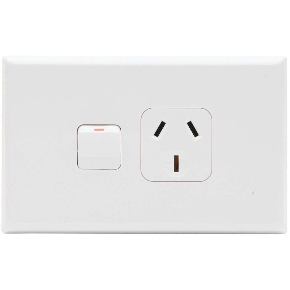 PDL Socket Outlet 600 Series - Single switched - Assembled - Horizontal - 250 V - 10 A - White