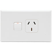 PDL Socket Outlet 600 Series - Single switched - Assembled - Horizontal - 250 V - 10 A - White