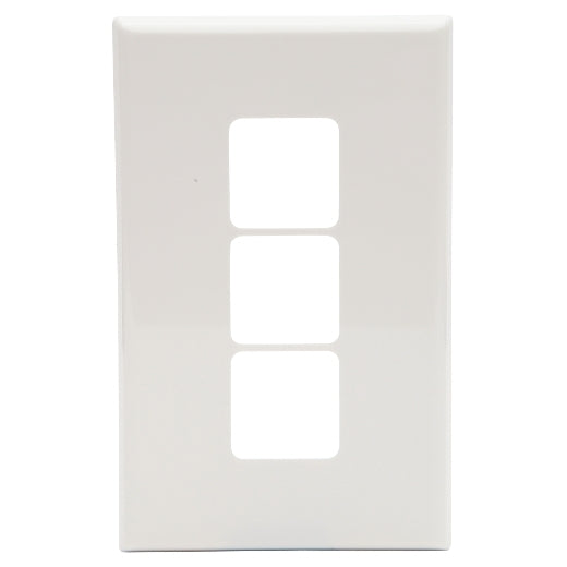PDL 600 Cover Plate Switch Vertical 3-Gang - White