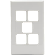 PDL 600 Grid + Cover Plate Switch 5-Gang - White